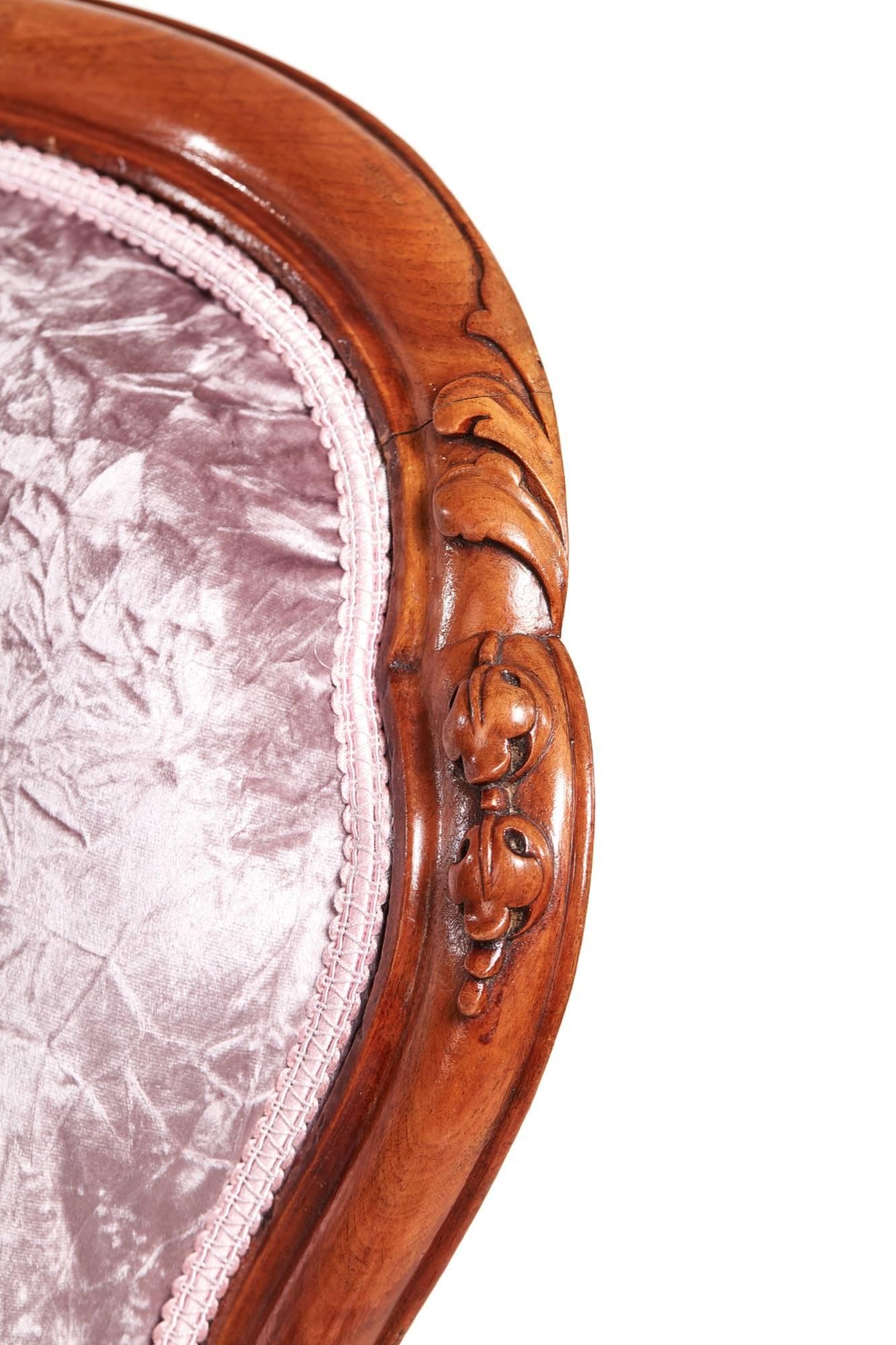European Fine Victorian Carved Walnut Armchair For Sale