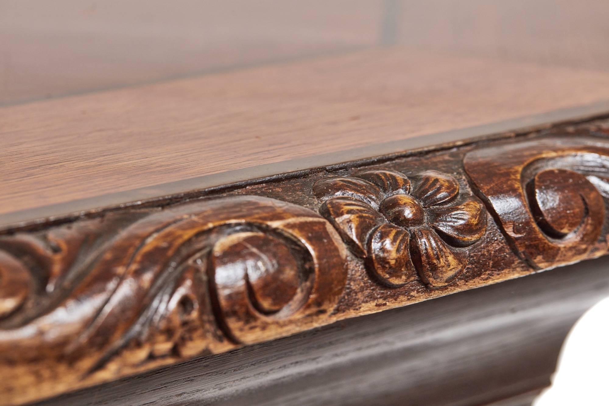 Victorian Unusual Carved Oak and Walnut Centre Table