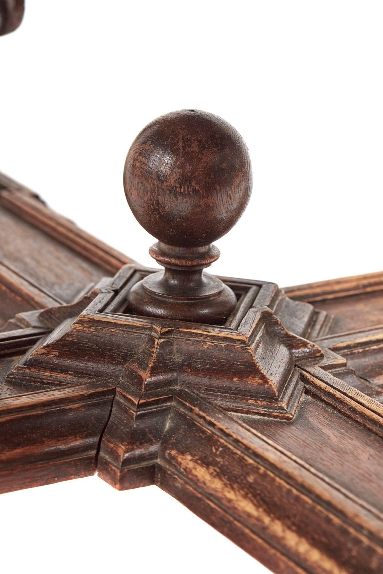 19th Century Unusual Carved Oak and Walnut Centre Table