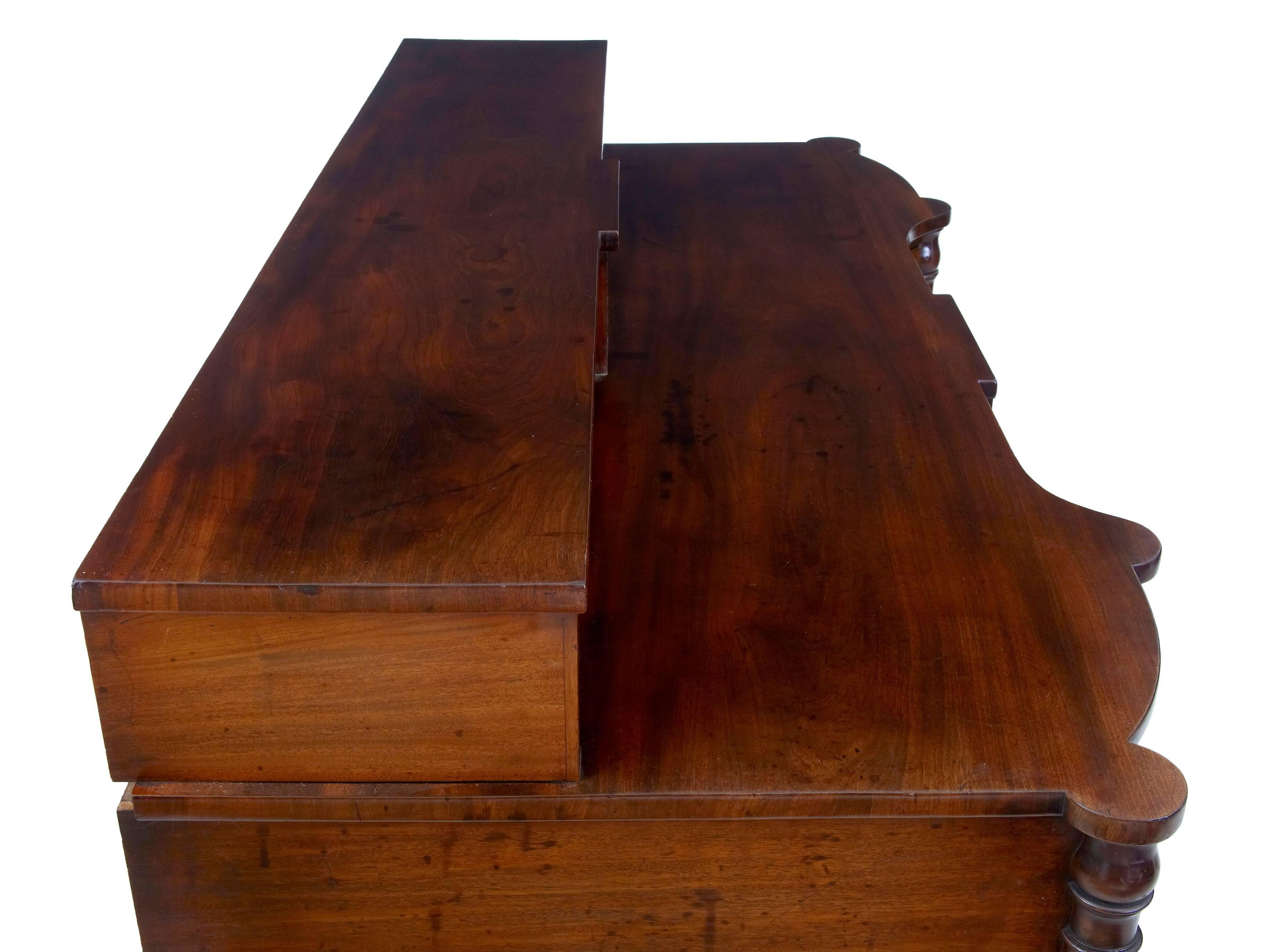 European Fantastic Regency Mahogany Serpentine Shaped Sideboard