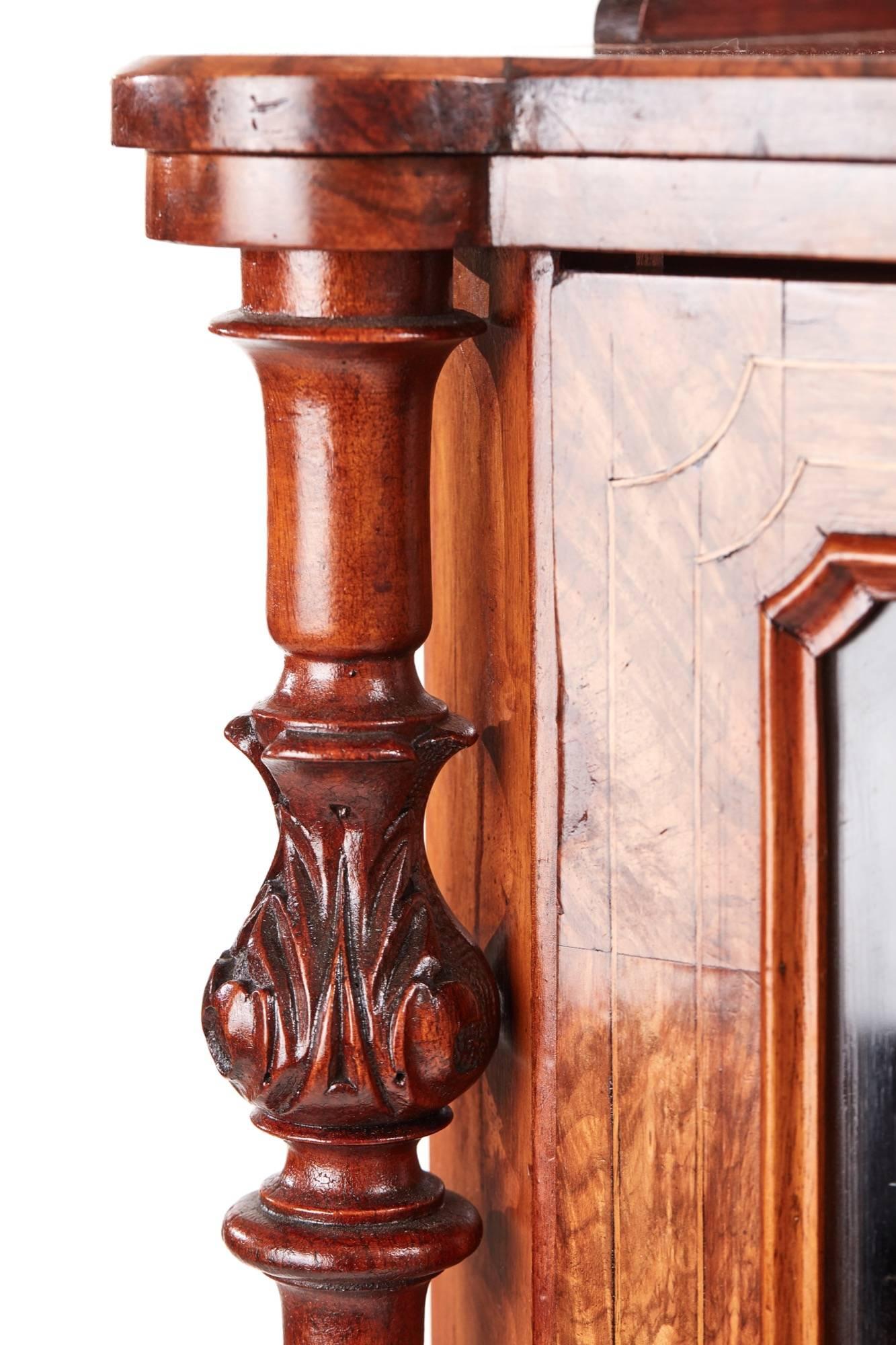 Good Quality Victorian Inlaid Burr Walnut Music Cabinet 2