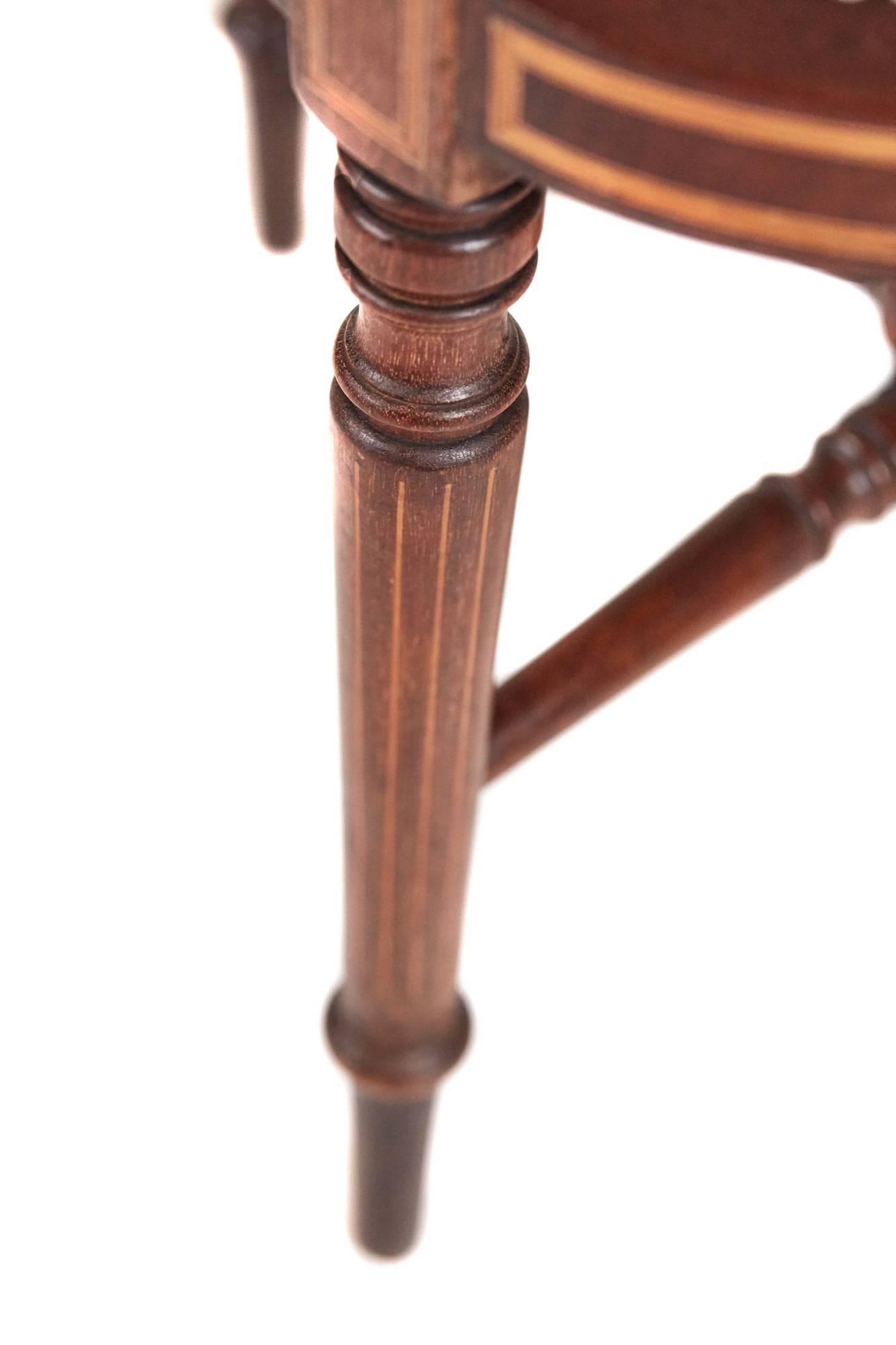 Edwardian Mahogany Inlaid Corner Chair In Excellent Condition In Stutton, GB