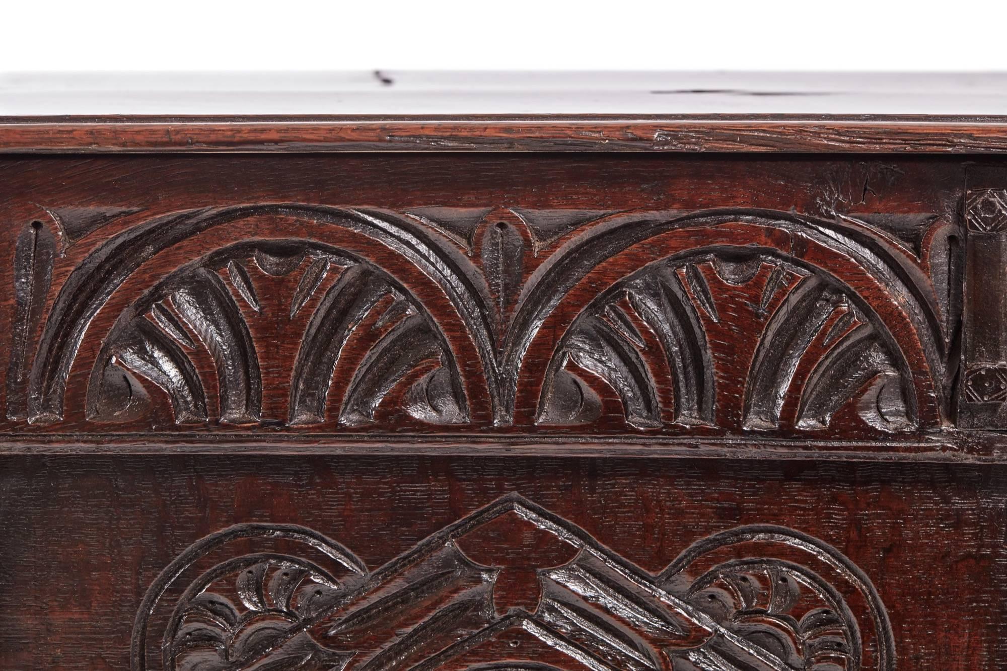 European 17th Century Carved Oak Coffer