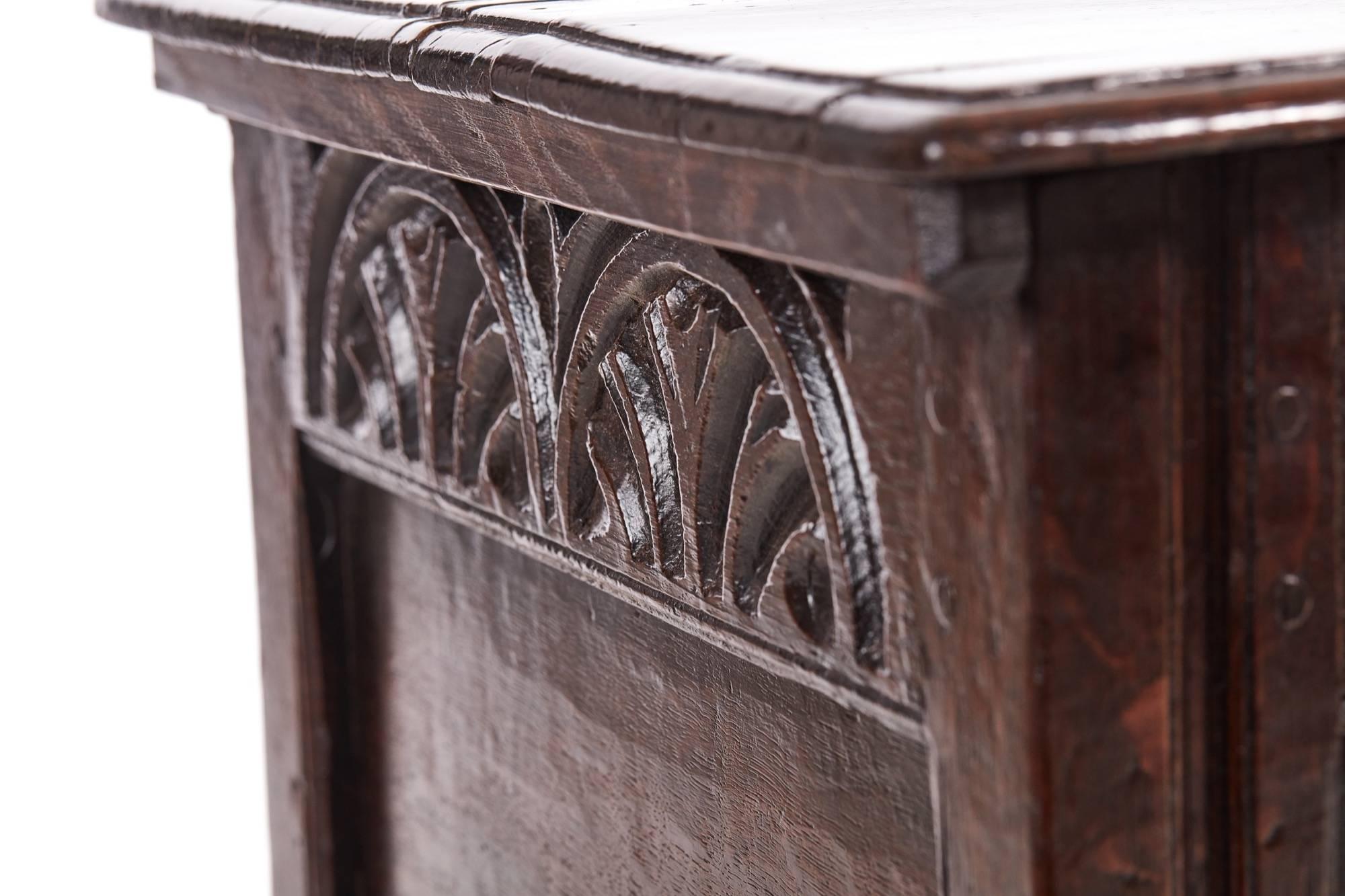 18th Century and Earlier 17th Century Carved Oak Coffer