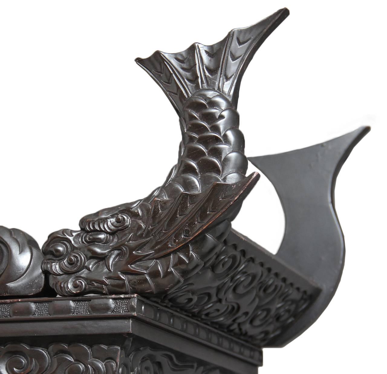 Victorian Large Unusual Carved Japanese Display Cabinet