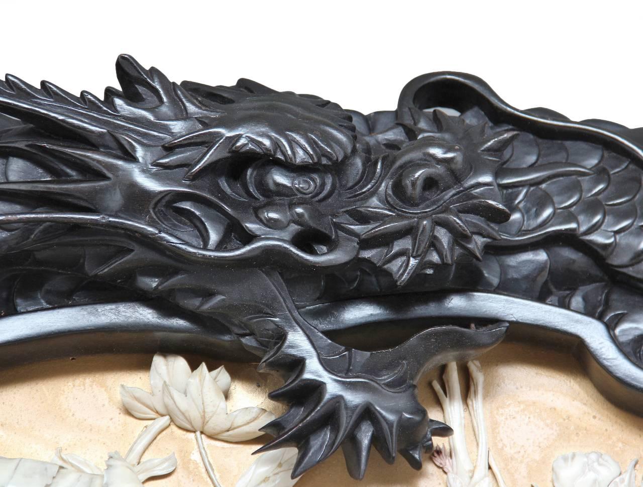 Asian Large Unusual Carved Japanese Display Cabinet