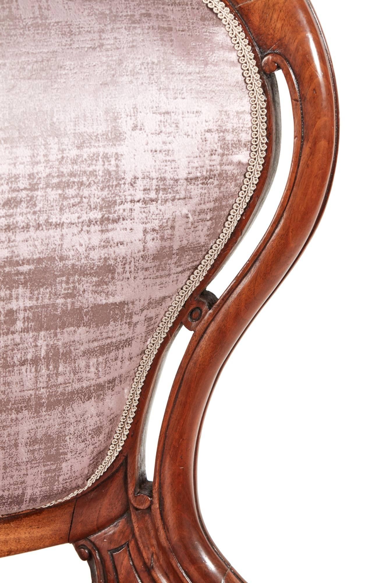 European Fine Victorian Carved Walnut Ladies Chair For Sale