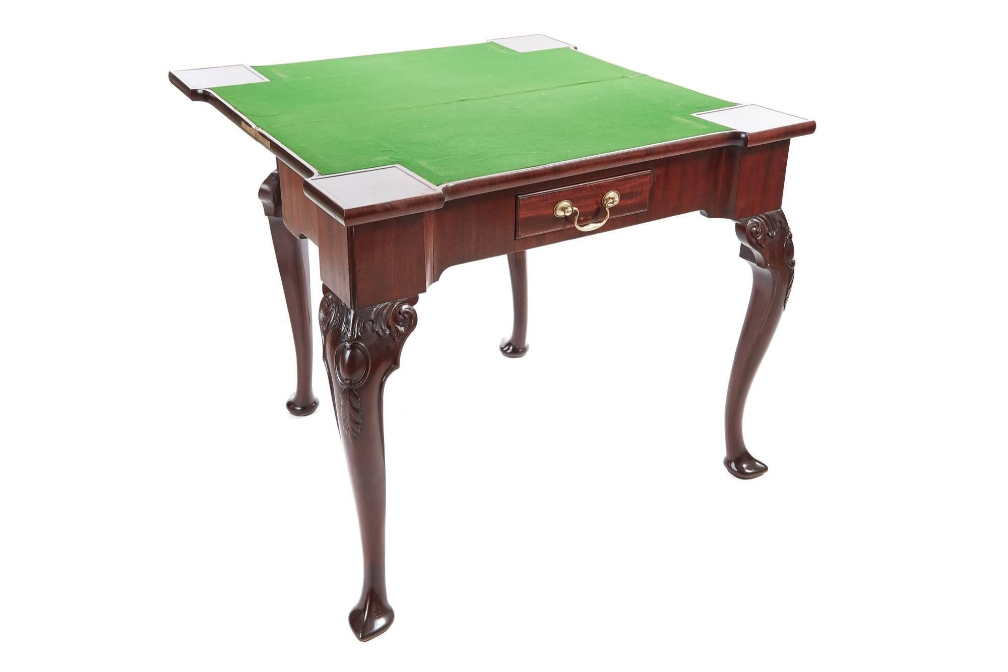 Chippendale Fantastic Quality Antique Mahogany Card Table