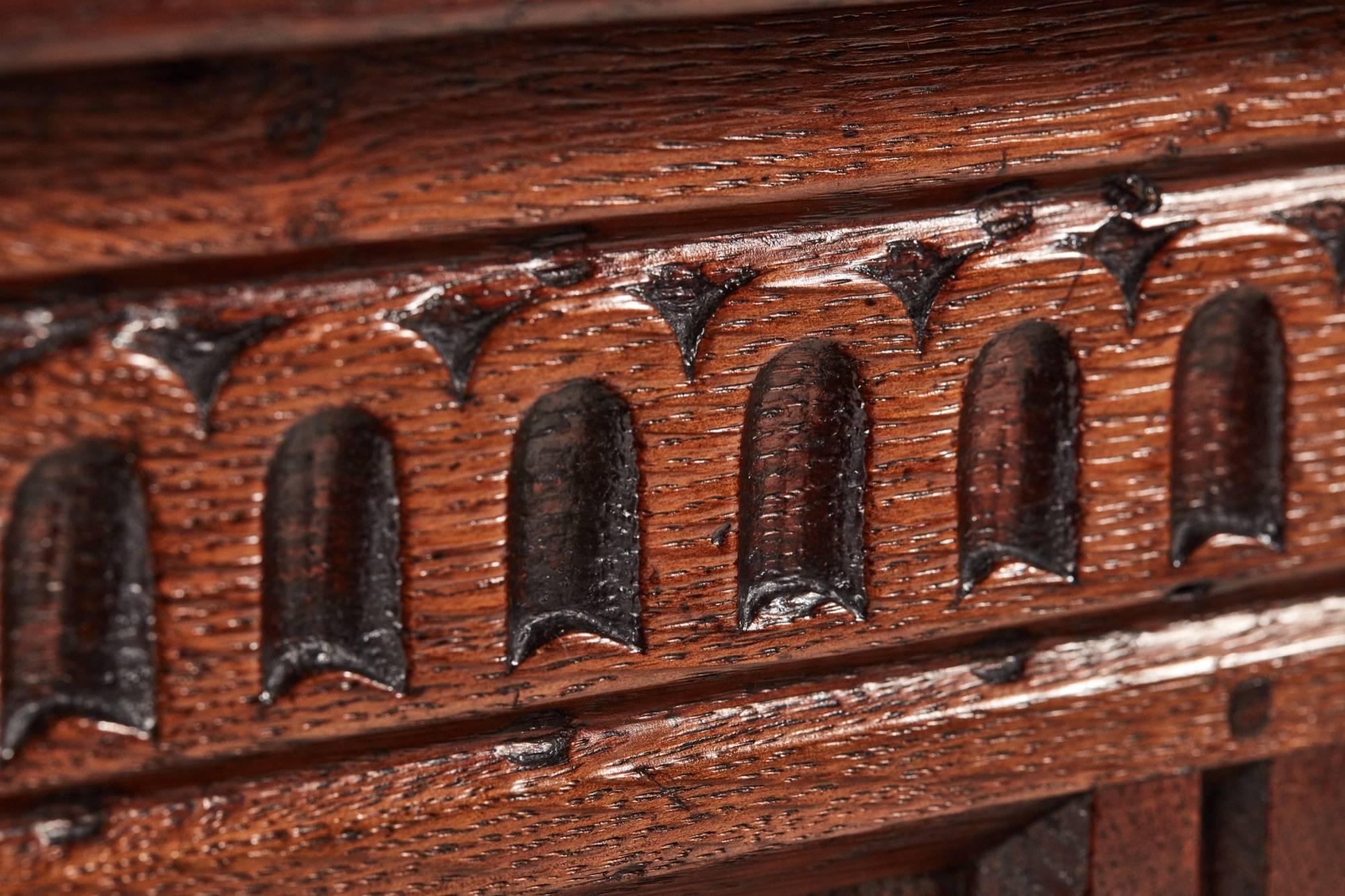 Rustic 17th Century Oak Coffer For Sale