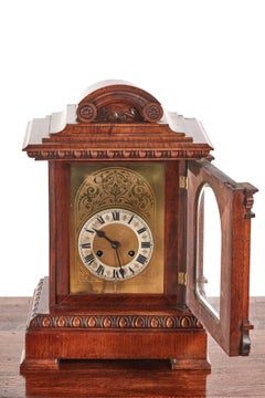Antique Carved Walnut Mantel Clock