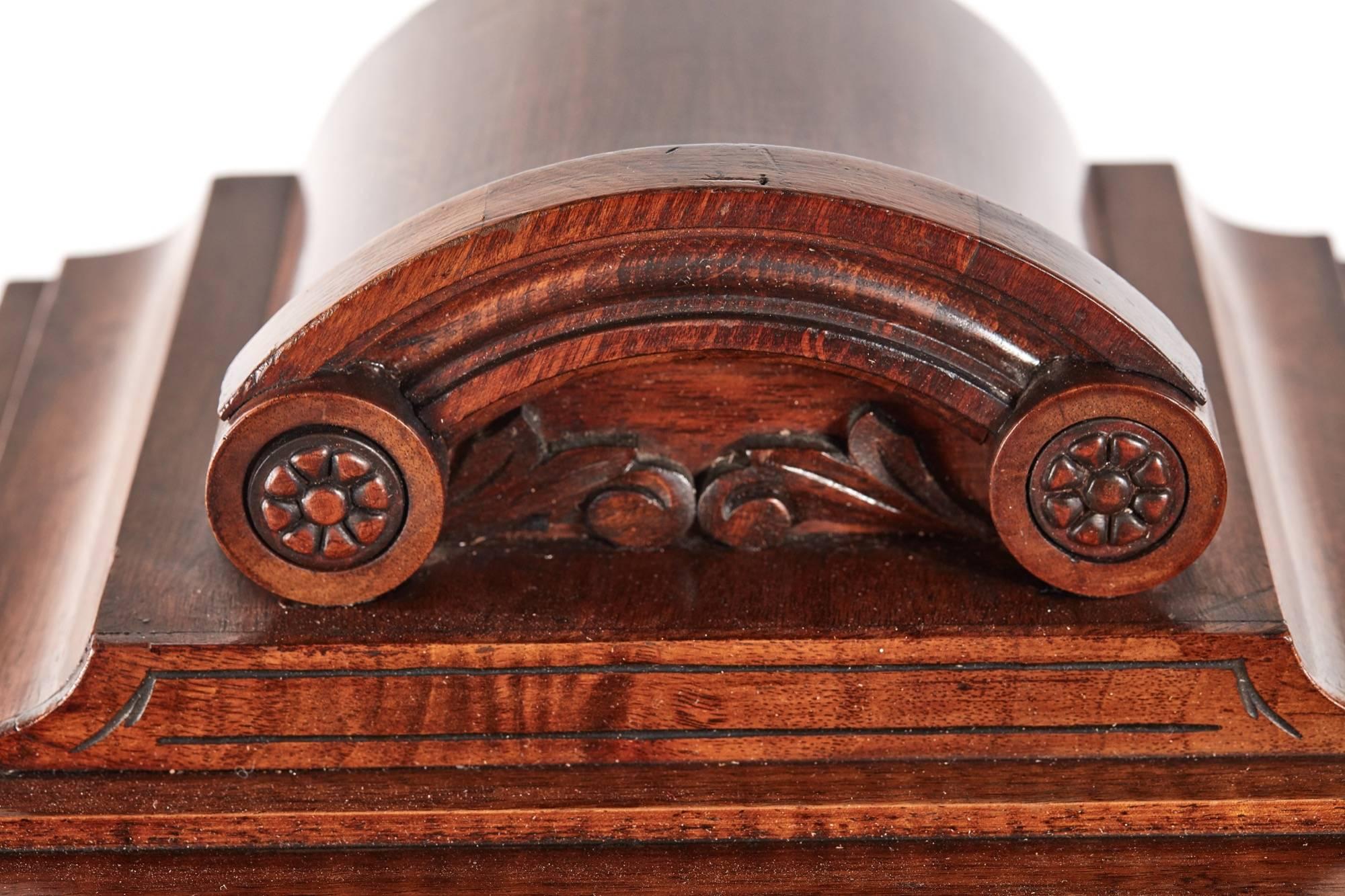 Antique Carved Walnut Mantel Clock 1