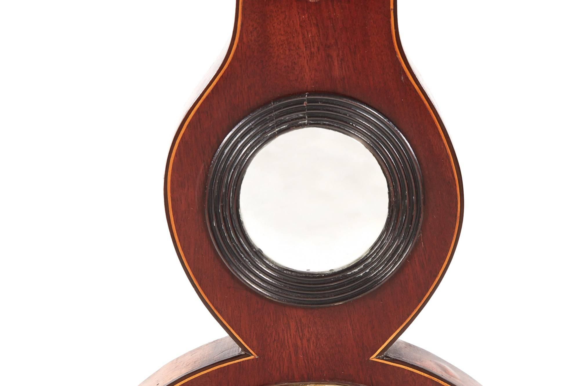 Georgian Mahogany Banjo Barometer In Excellent Condition In Stutton, GB