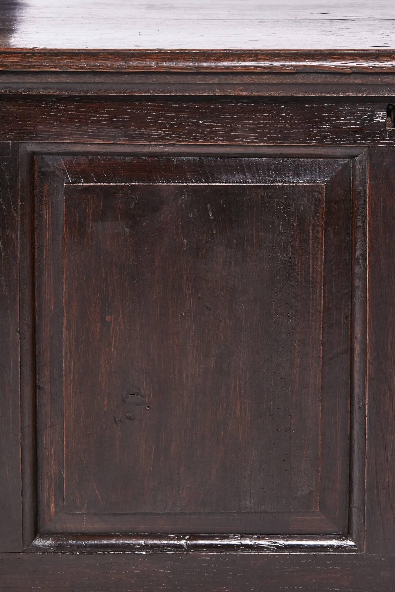 James II 17th Century Panelled Oak Coffer
