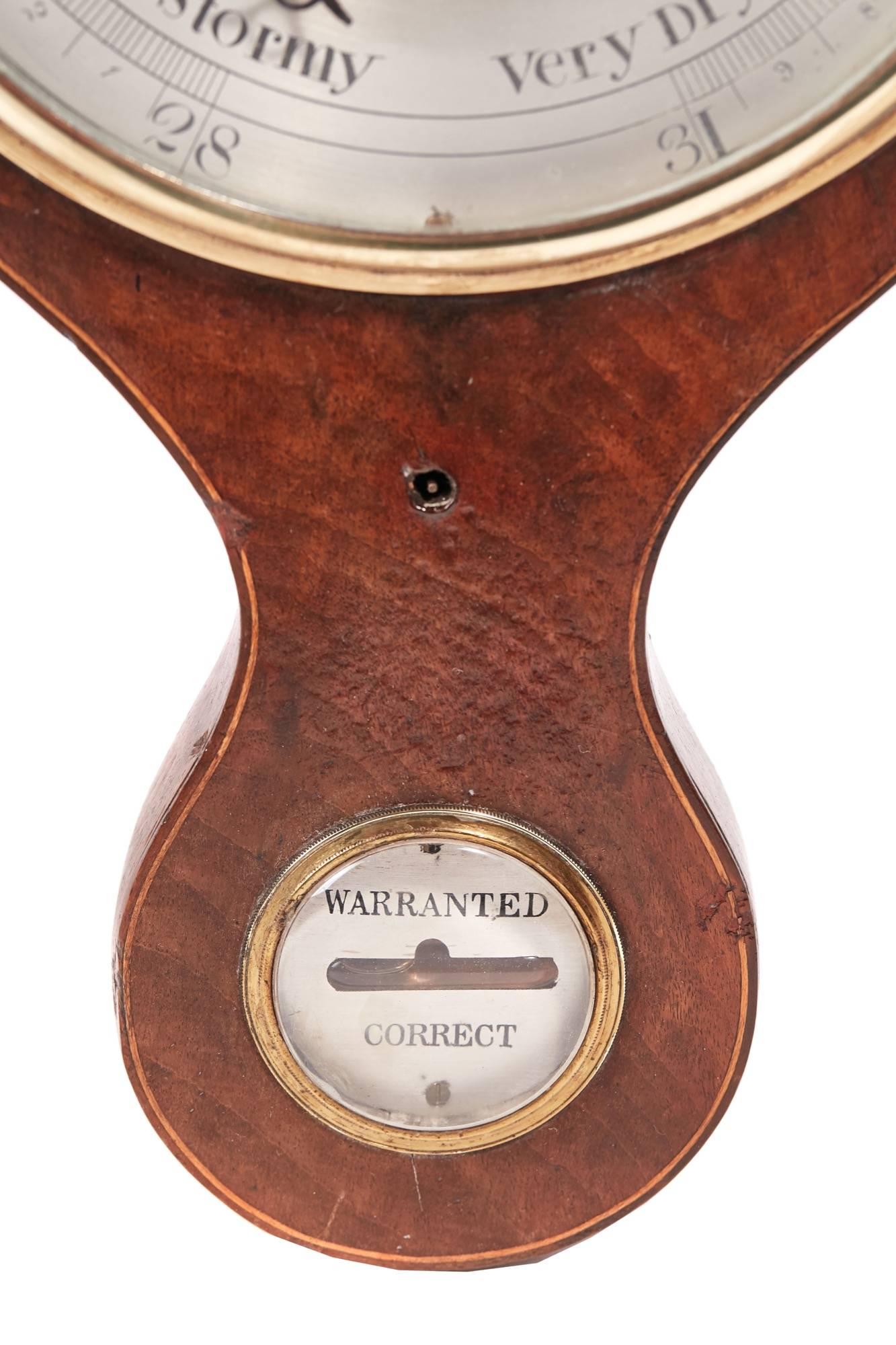 18th Century and Earlier Georgian Mahogany Banjo Barometer