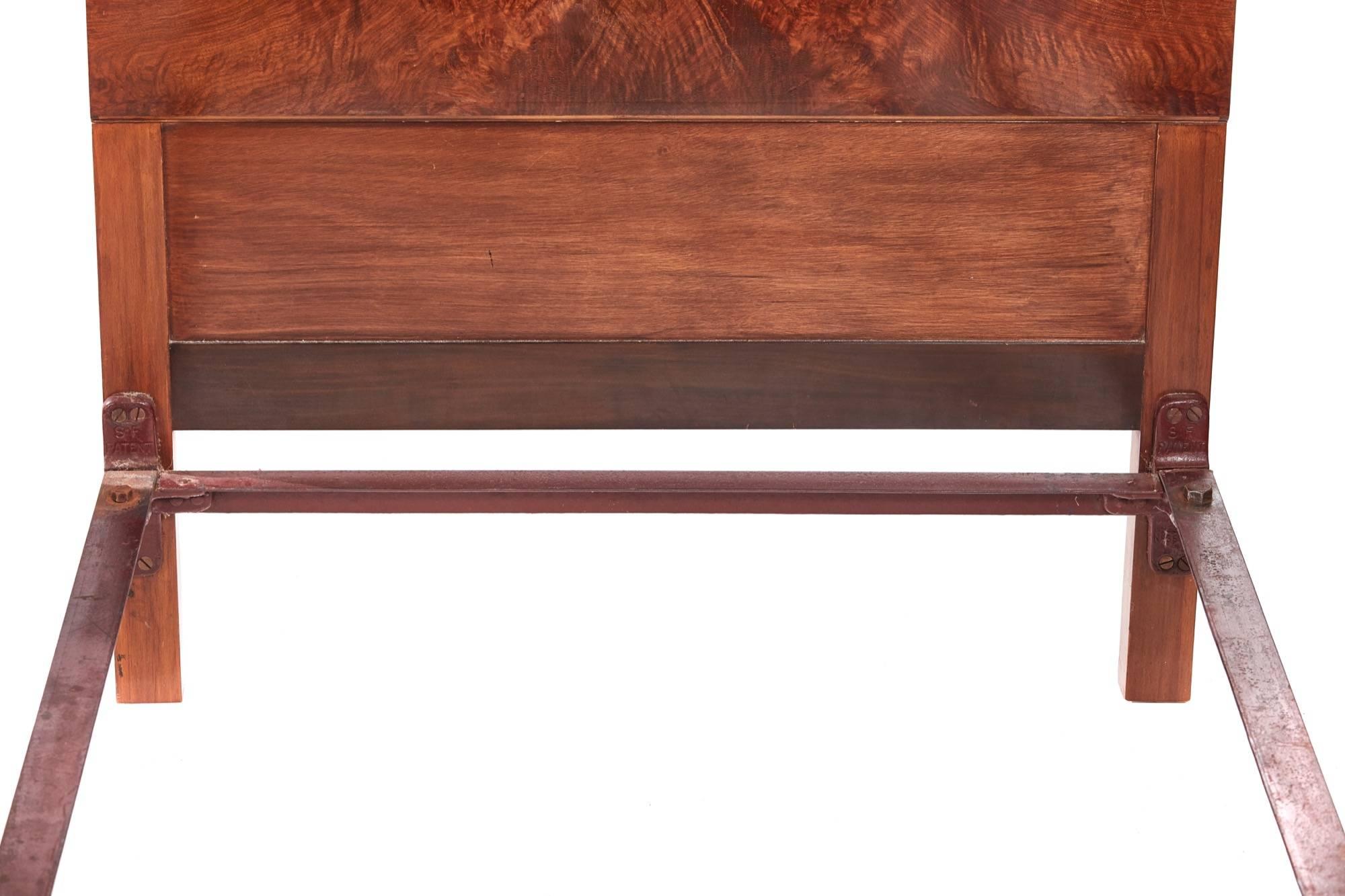 Early 20th Century Quality Pair of Antique Burr Walnut Single Beds