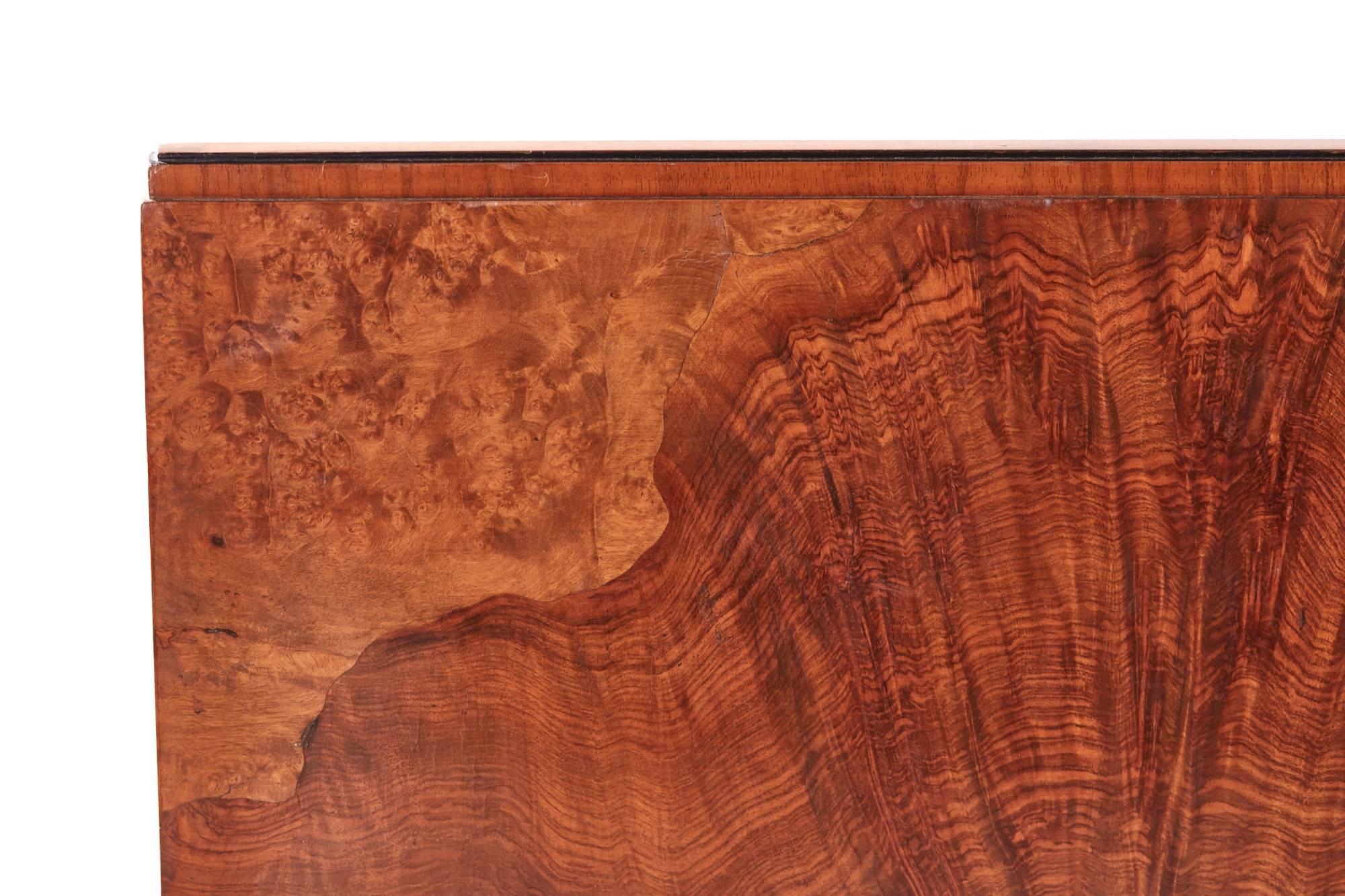 European Quality Pair of Antique Burr Walnut Single Beds