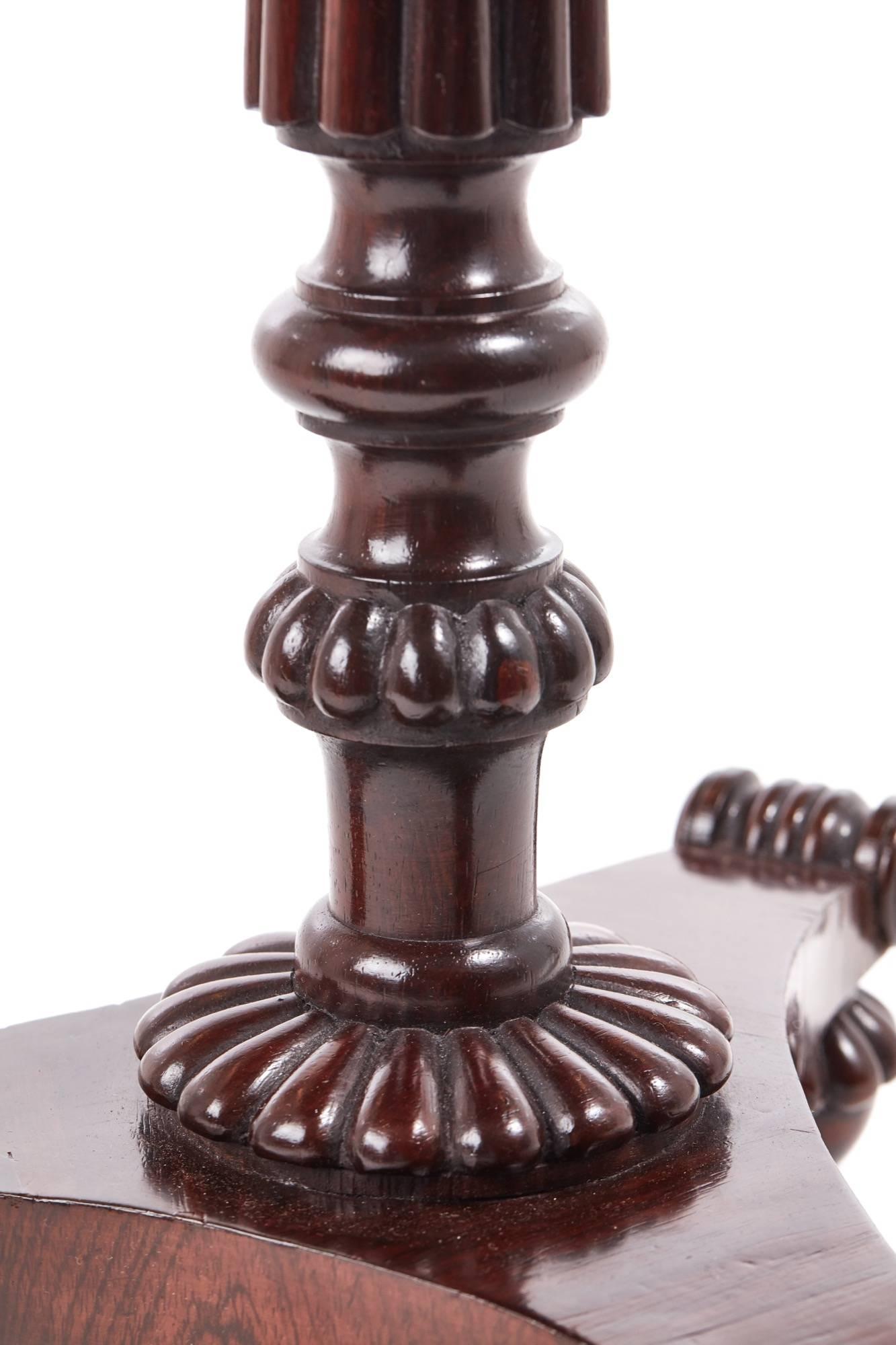 Quality William iv Rosewood Wine/Lamp Table In Excellent Condition For Sale In Stutton, GB