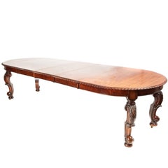 Outstanding Quality Antique Burr Walnut Extending Dining Table