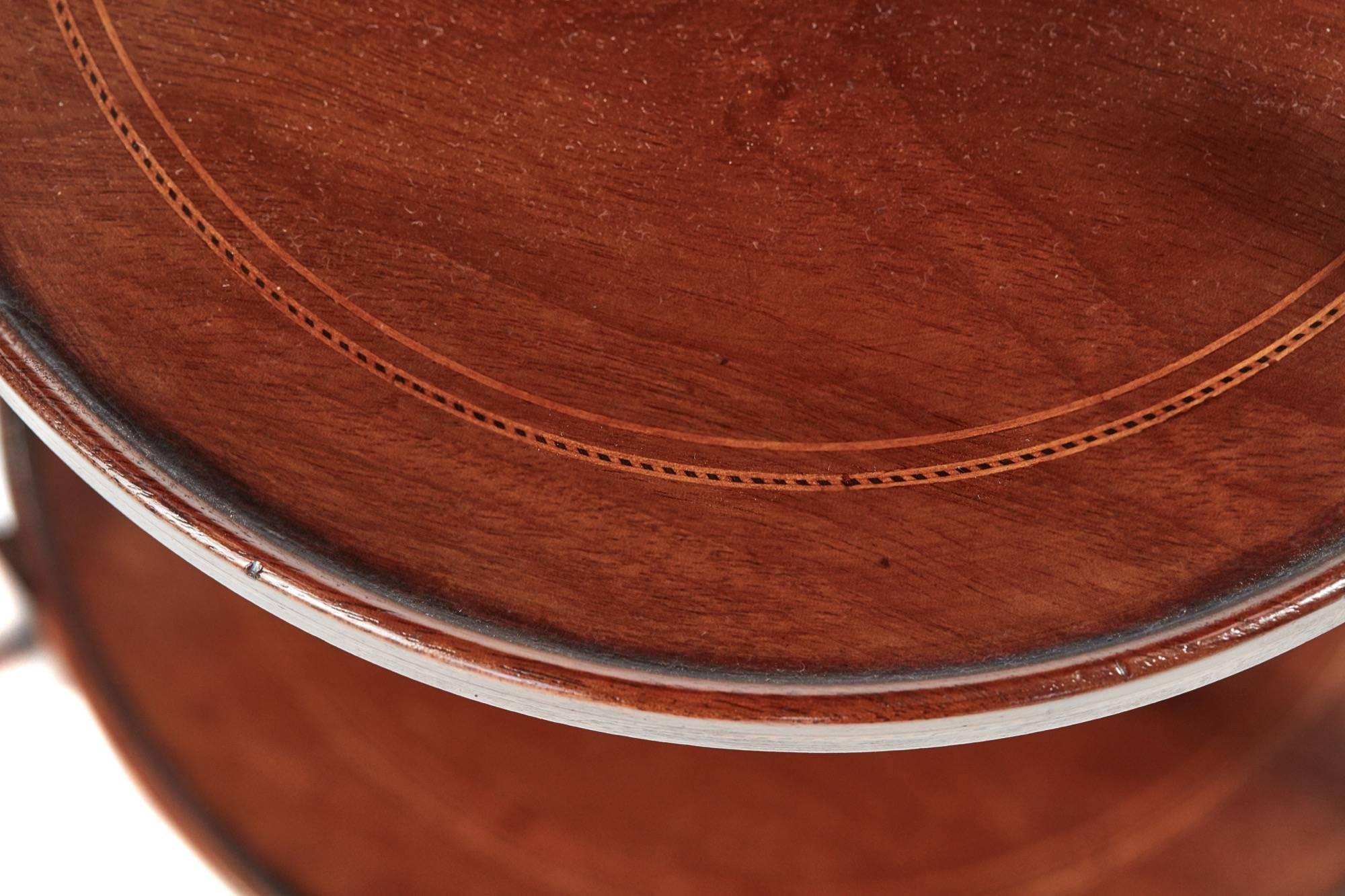 European Inlaid Mahogany Three-Tier Cake Stand For Sale