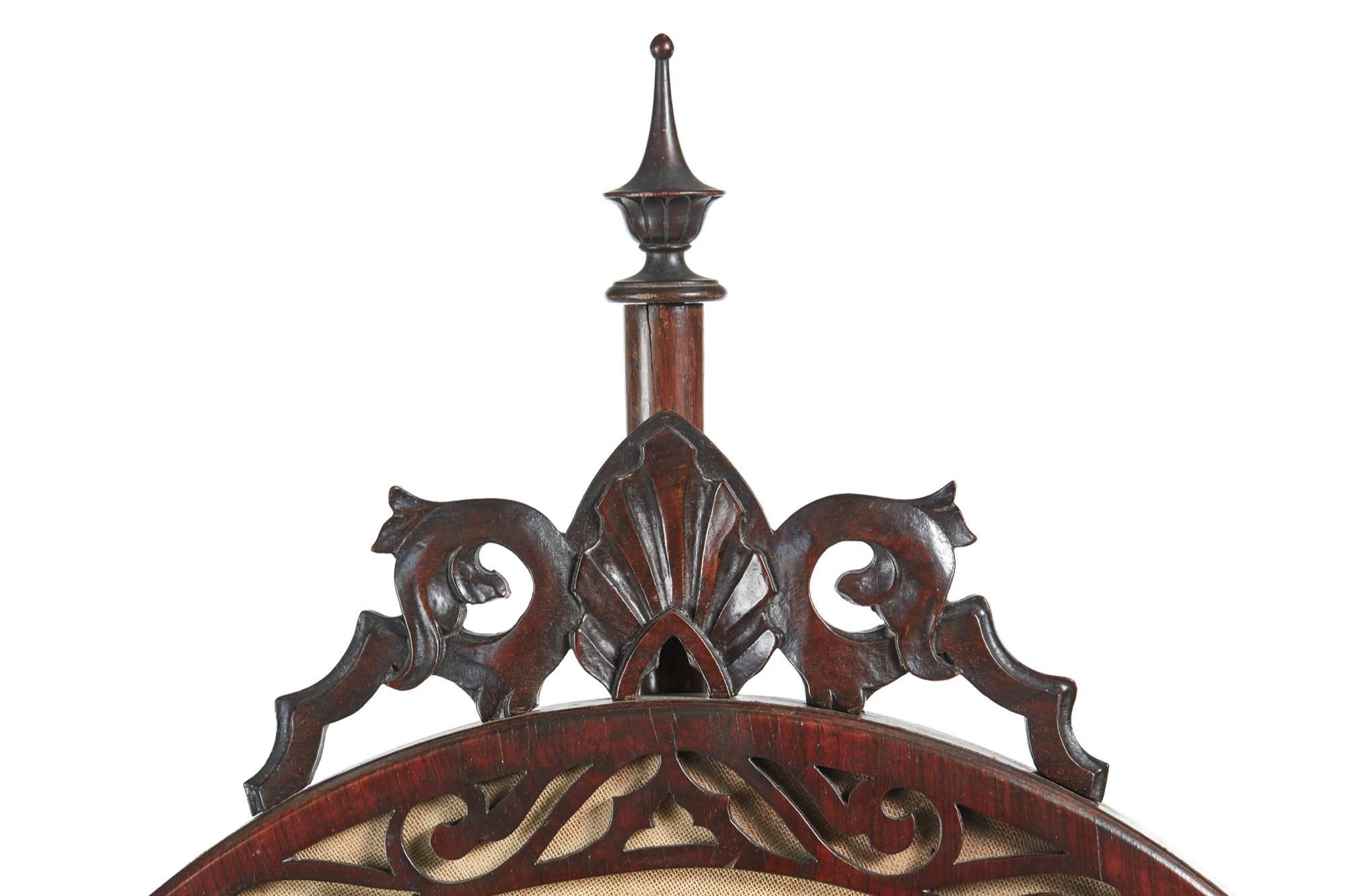European Victorian Walnut Adjustable Pole Screen