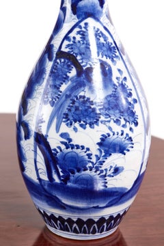 Large Pair of 19th Century Japanese Blue and White Imari Vases