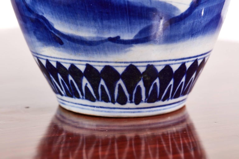 Large Pair of 19th Century Japanese Blue and White Imari Vases at 1stDibs