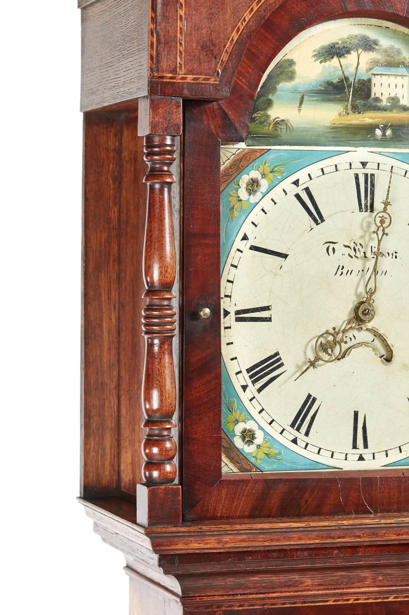 18th Century and Earlier George III Oak and Mahogany Grandfather Clock