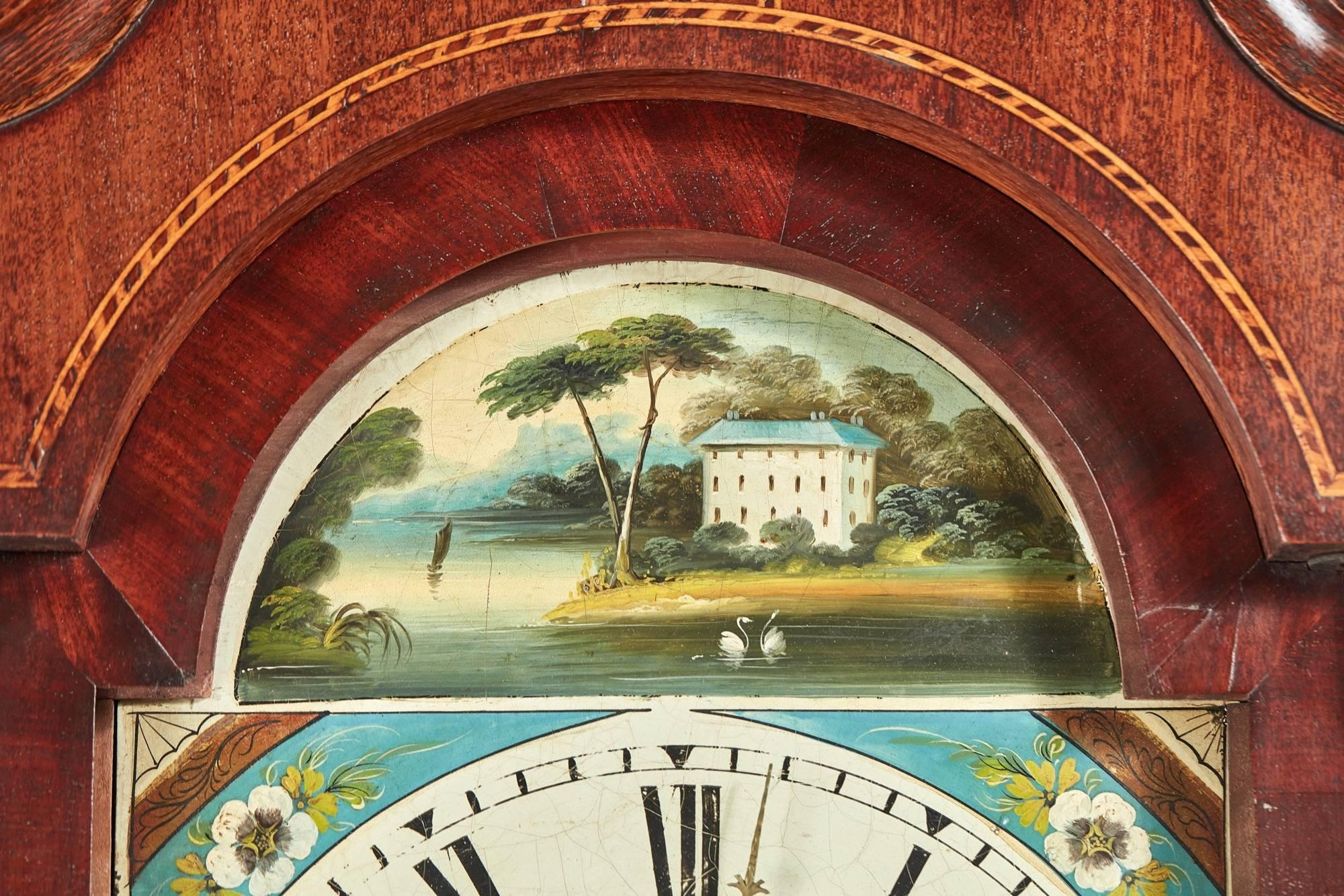George III Oak and Mahogany Grandfather Clock 4