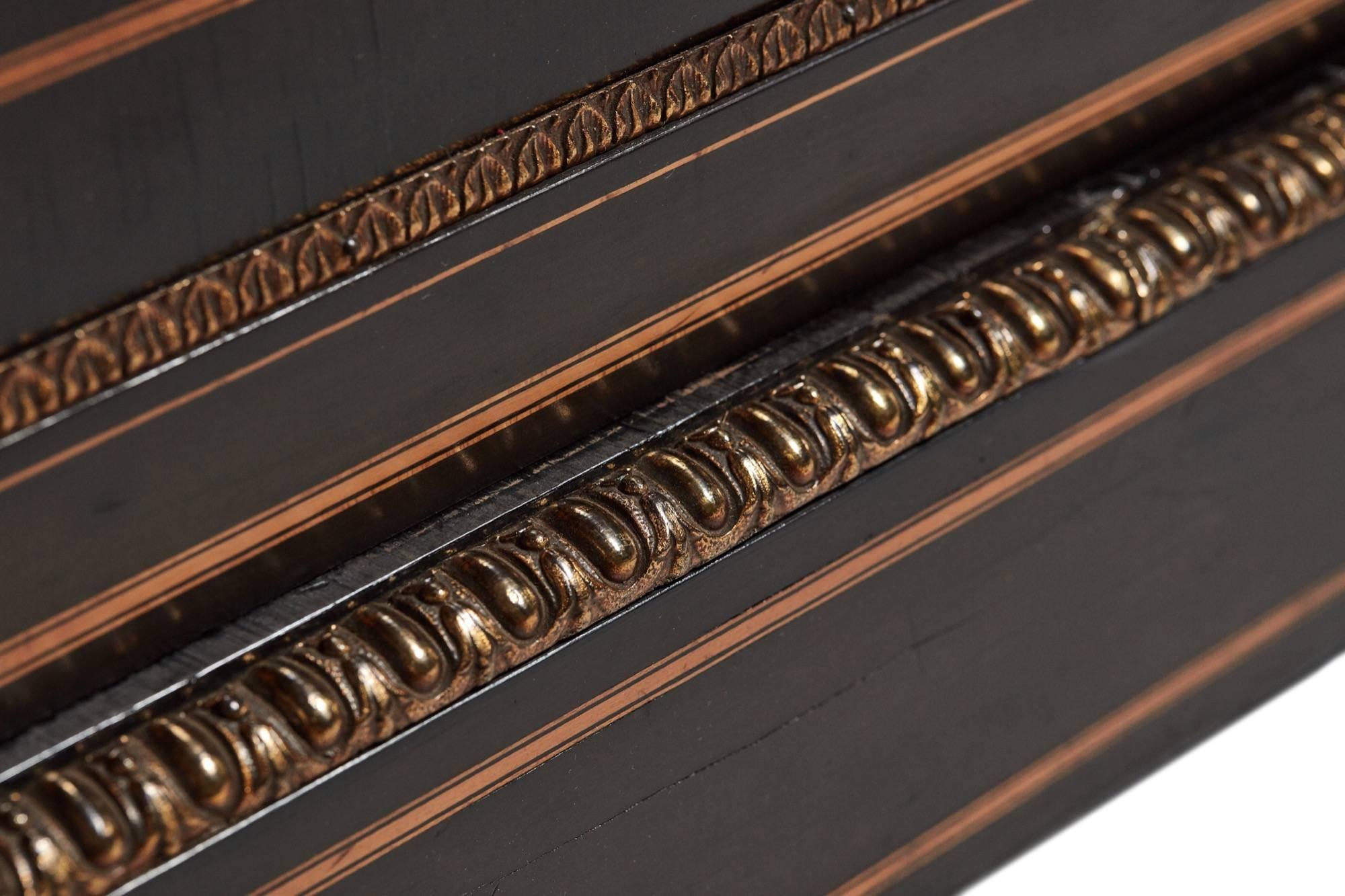 Fine French Ebonised and Amboyna Credenza with Large Sevres Style Plaque For Sale 3