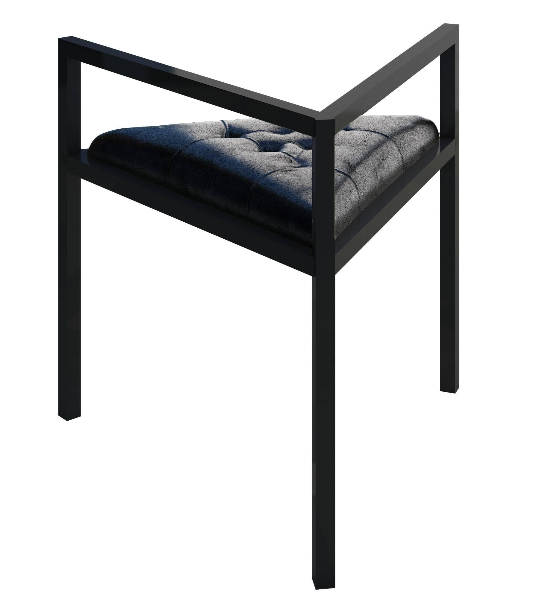 This luxury velvet / metal accent chair is a stunning modern design. The gorgeous design of this streamlined modern seat includes a strong metal frame with a gorgeous tufted seat. It redefines the elegant, sophisticated modern chair design with it's
