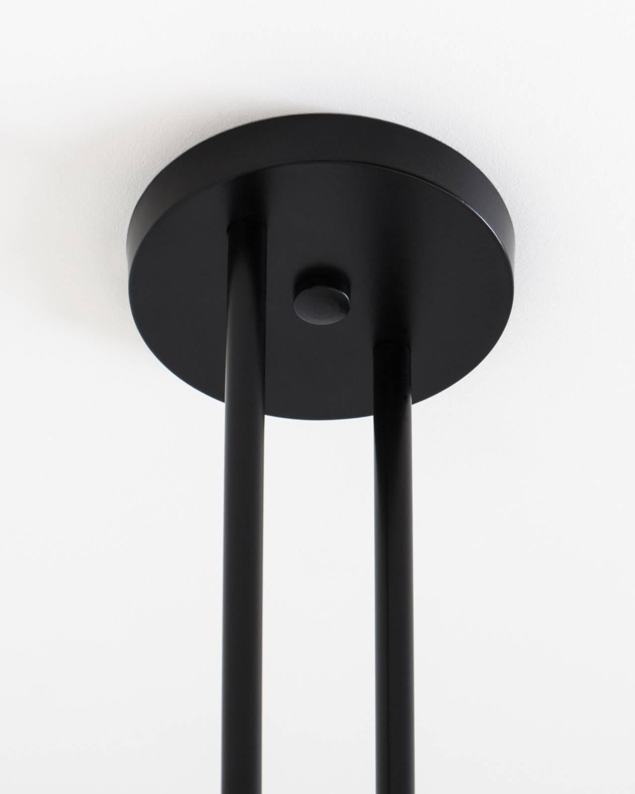Koko Modern Pendant Light with Black Cable, Satin Glass & Polished Brass Finish 3