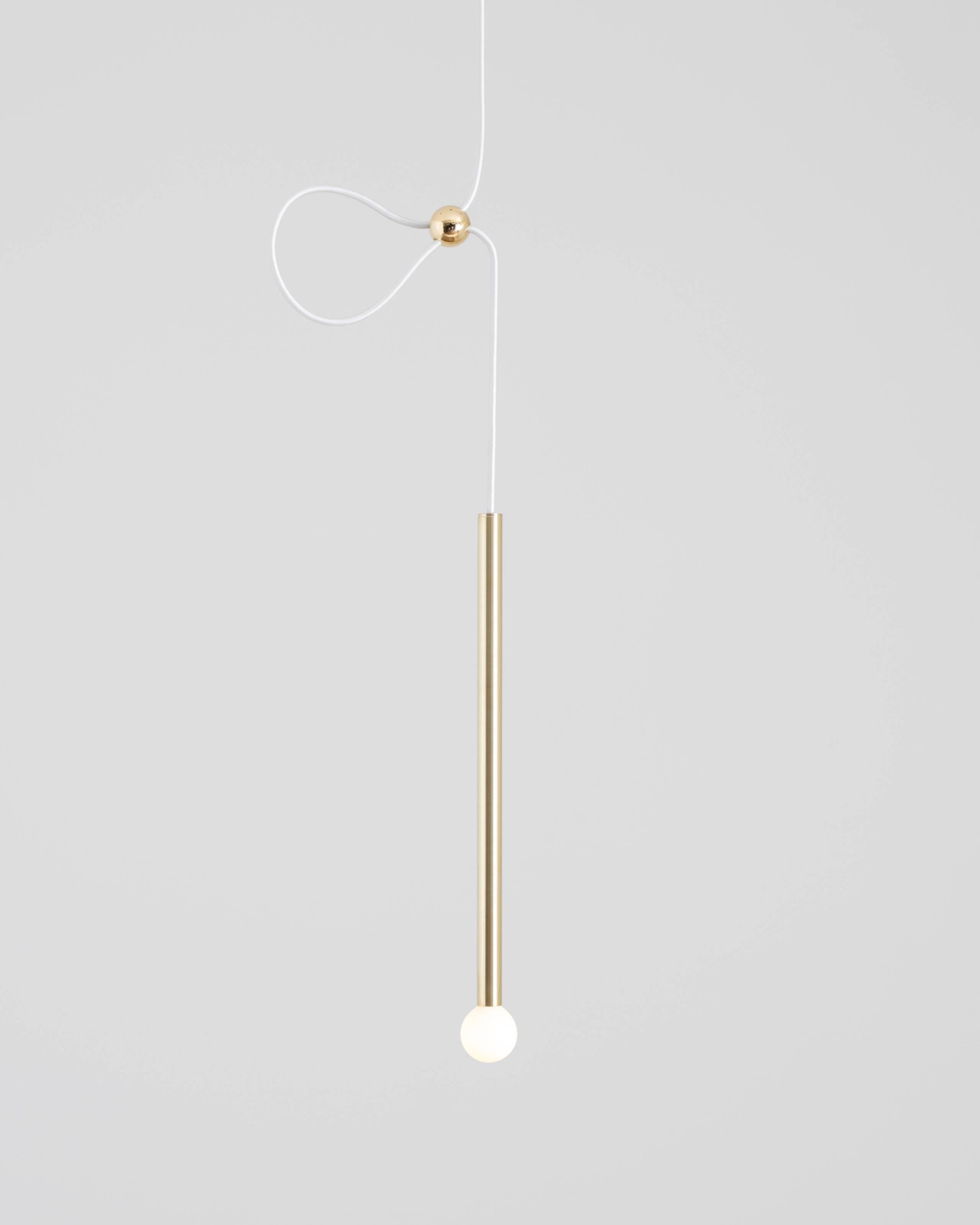 matte black and brass pendant light