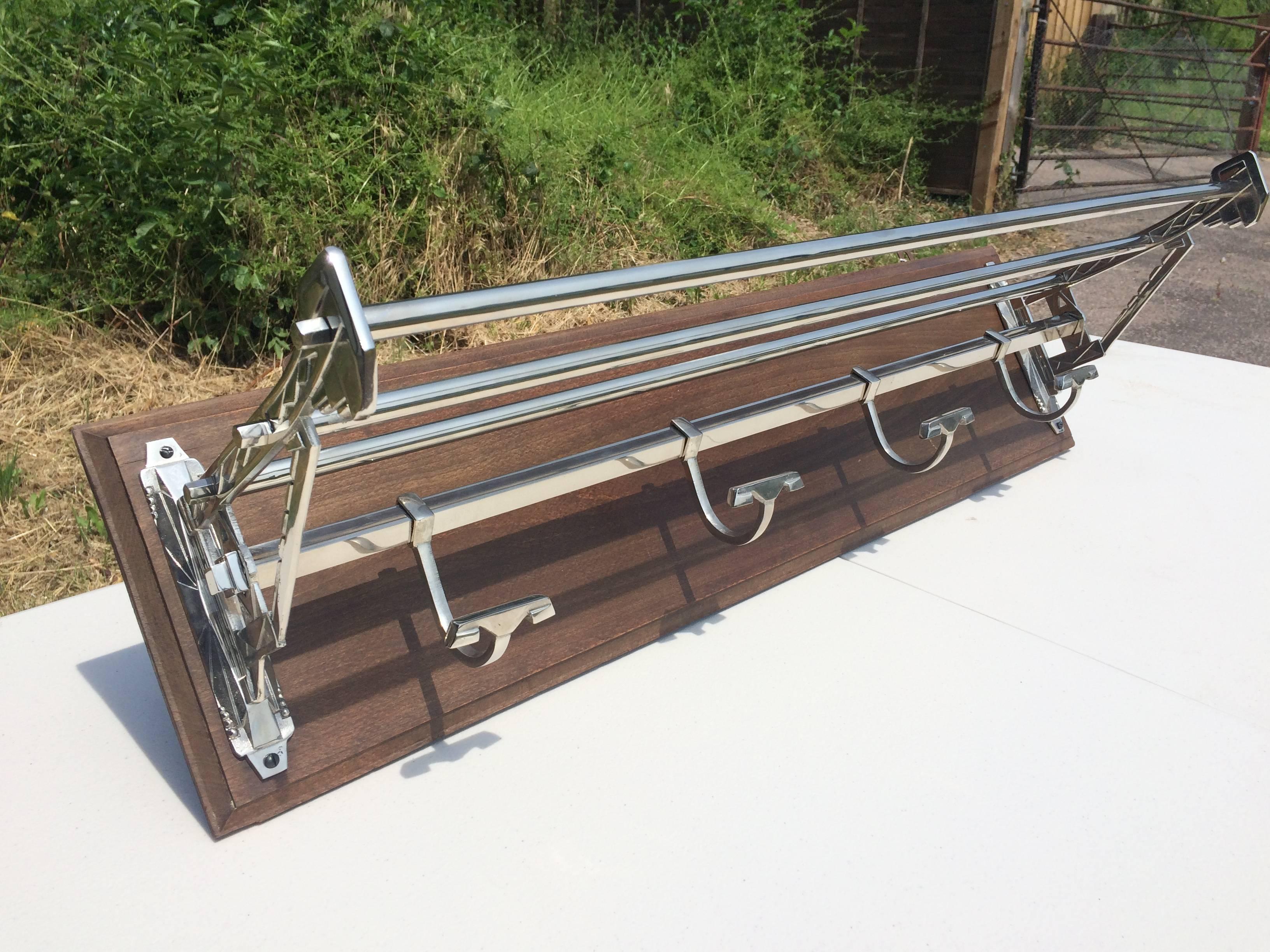 Plated Art Deco Coat Rack For Sale