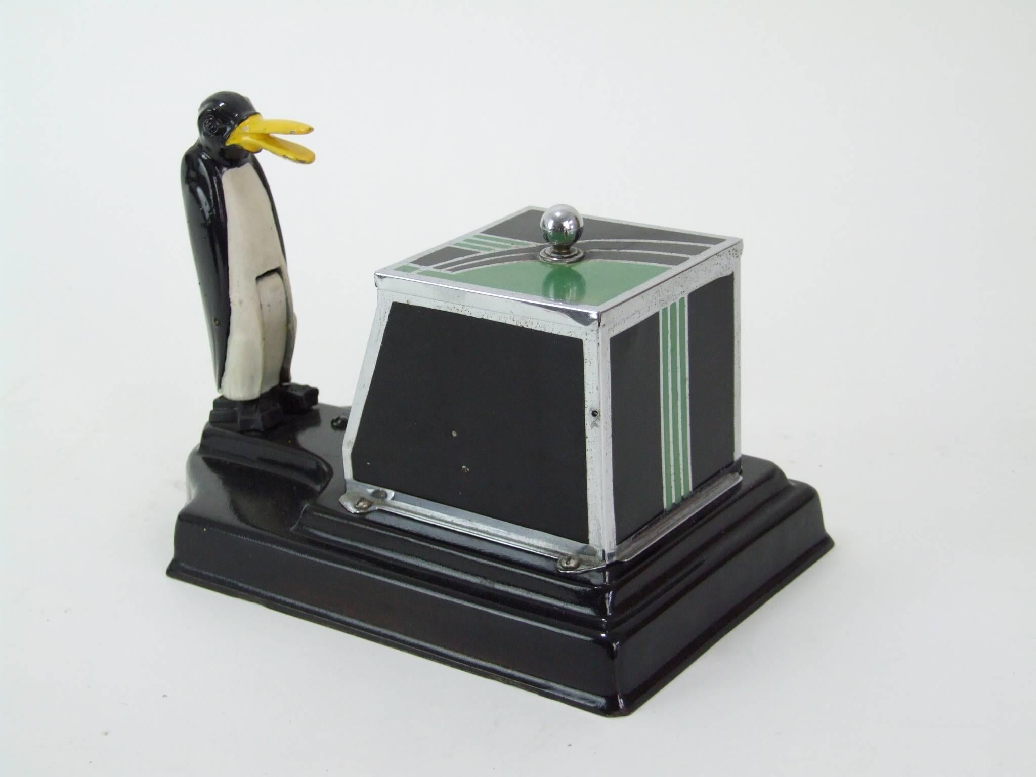 Pick-a-Cig Penguin Smokers Box In Good Condition For Sale In Warlingham, GB