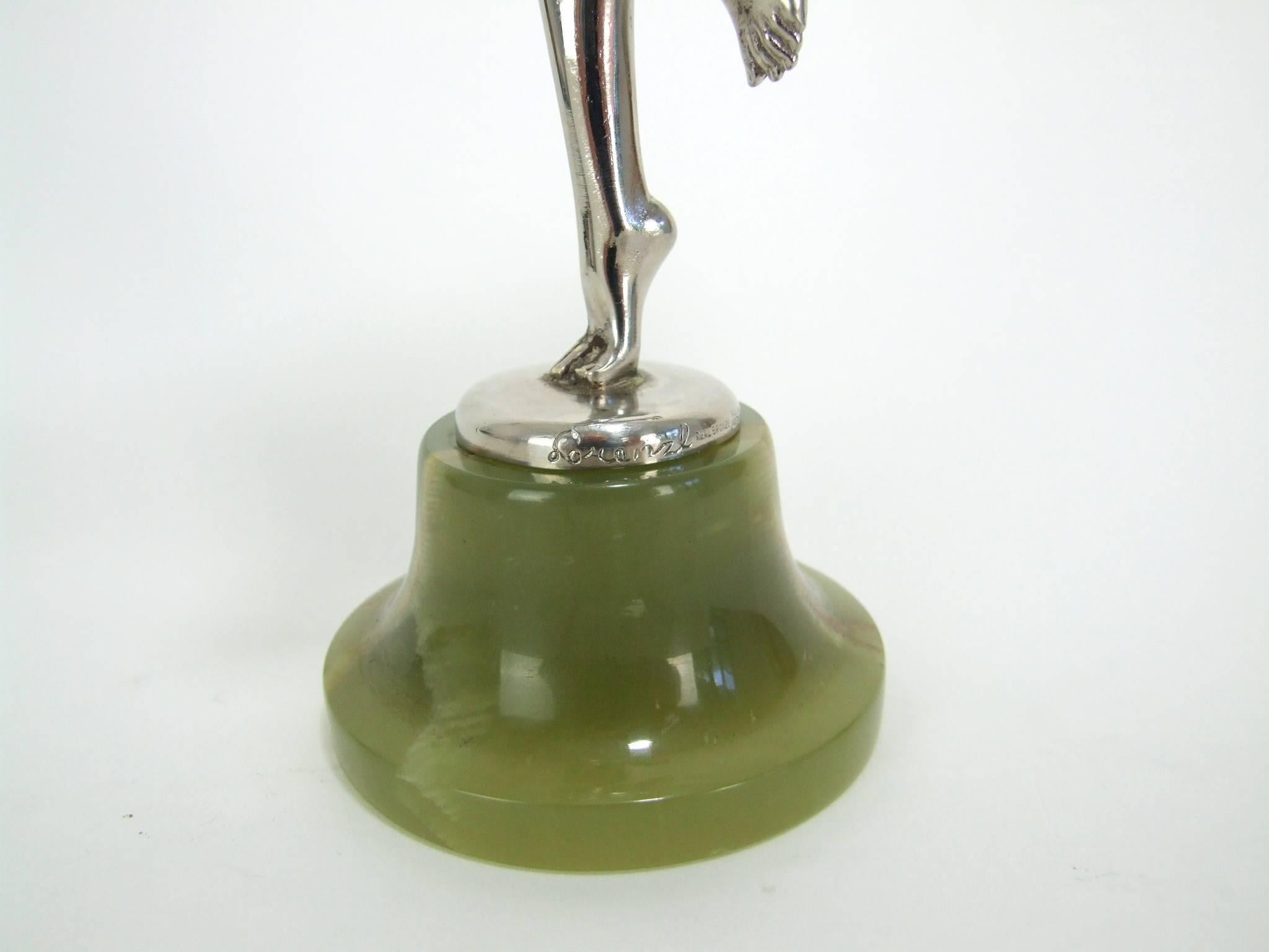 Silvered Bronze Art Deco Dancer by Lorenzl For Sale 1