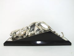 Tigre Pret a Bondir, an Art Deco Bronze and Marble Panther by Georges Lavroff