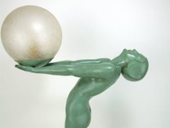Large Original Art Deco Table Lamp by Max Le Verrier