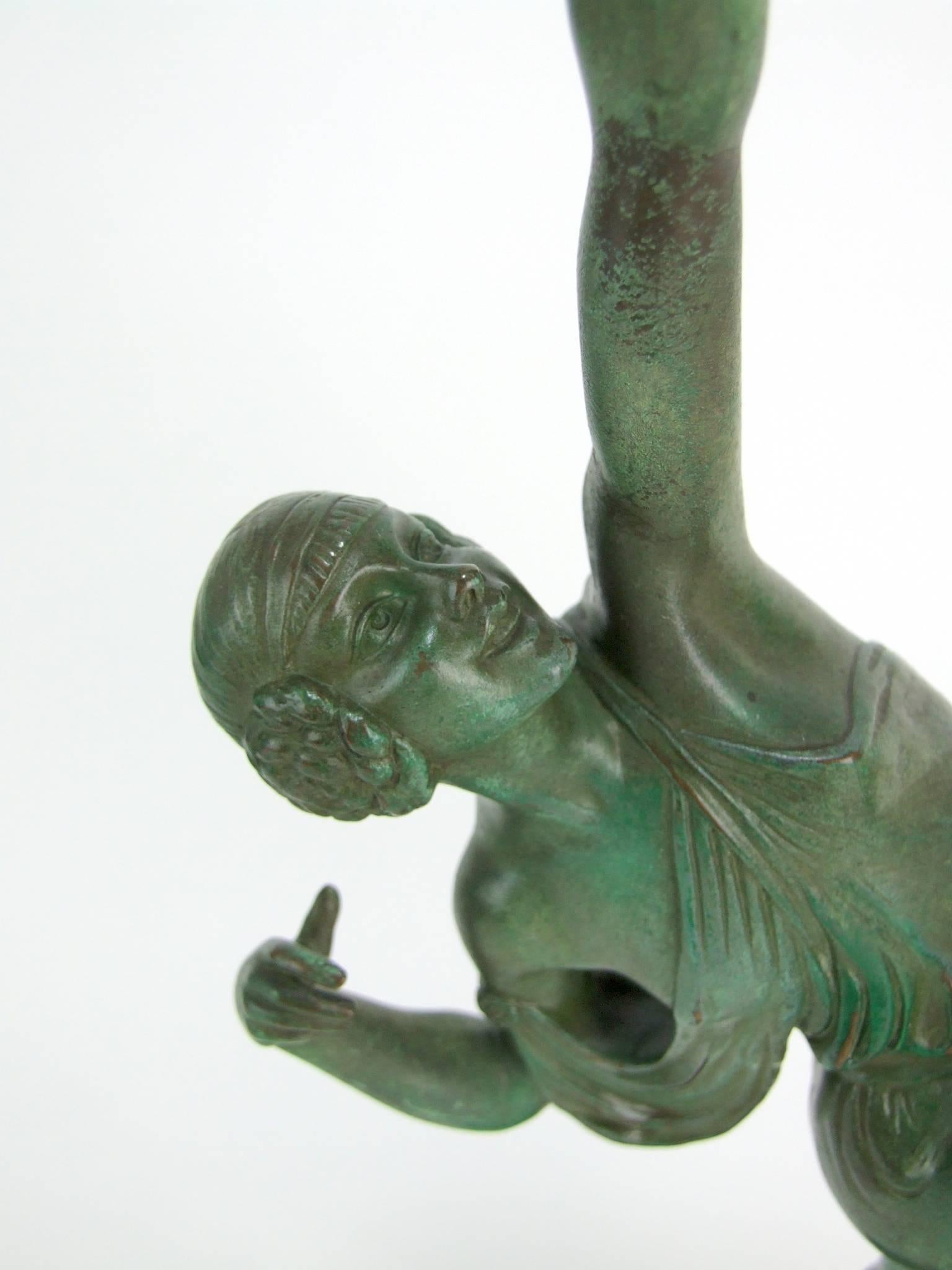 Danseuse a L'arc an Art Deco Bronze Sculpture by Pierre Le Faguays For Sale 1