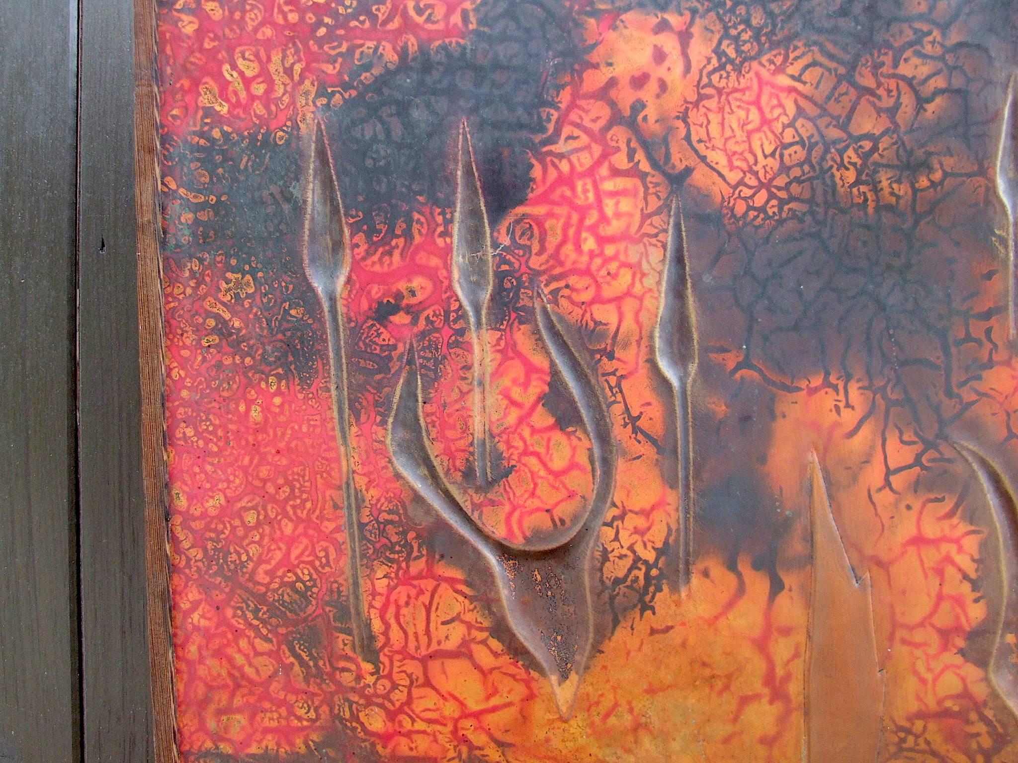20th Century Large Signed Africana Metal Panel by Henge For Sale