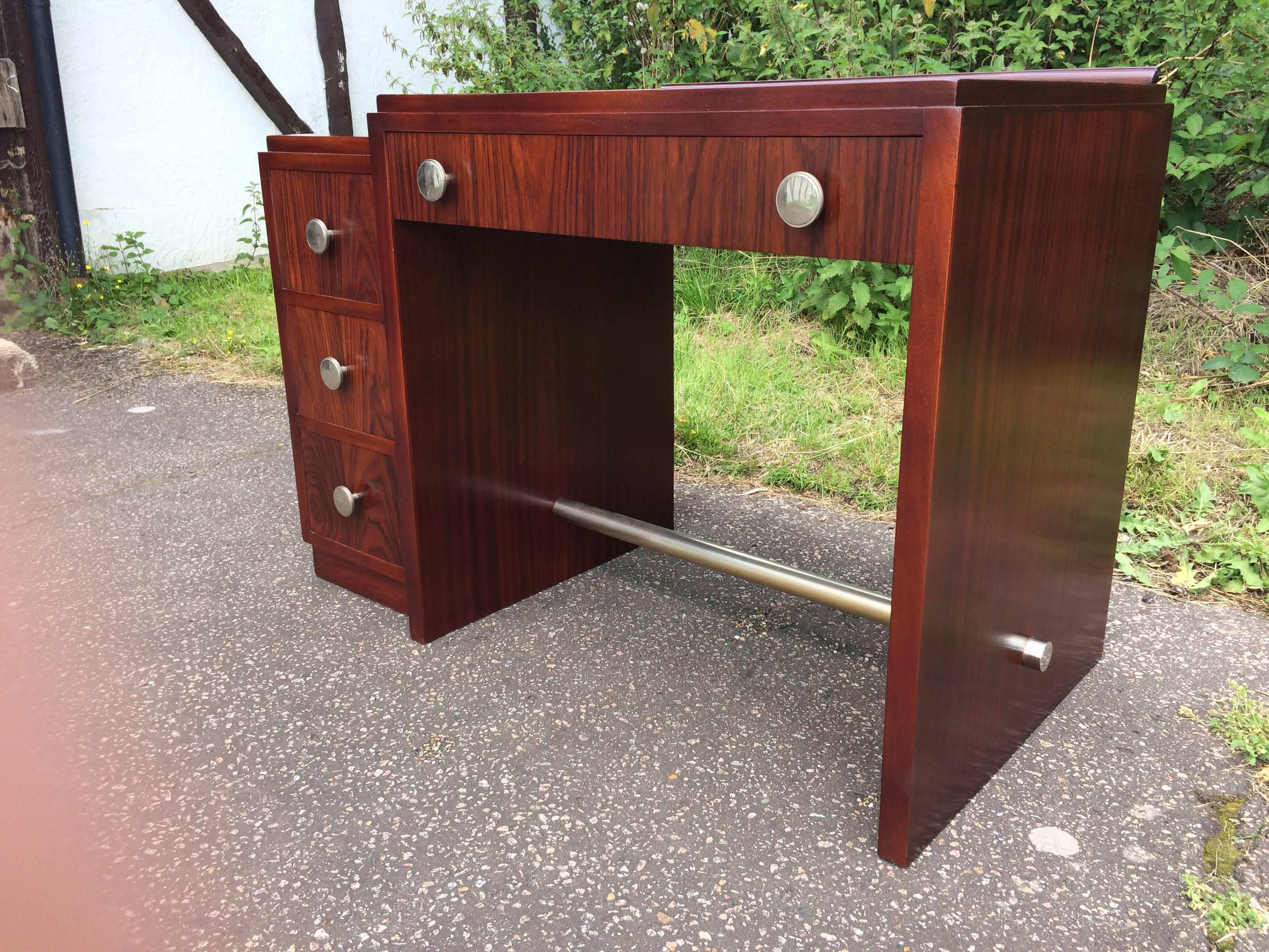 Bronze French Art Deco Rosewood Desk For Sale