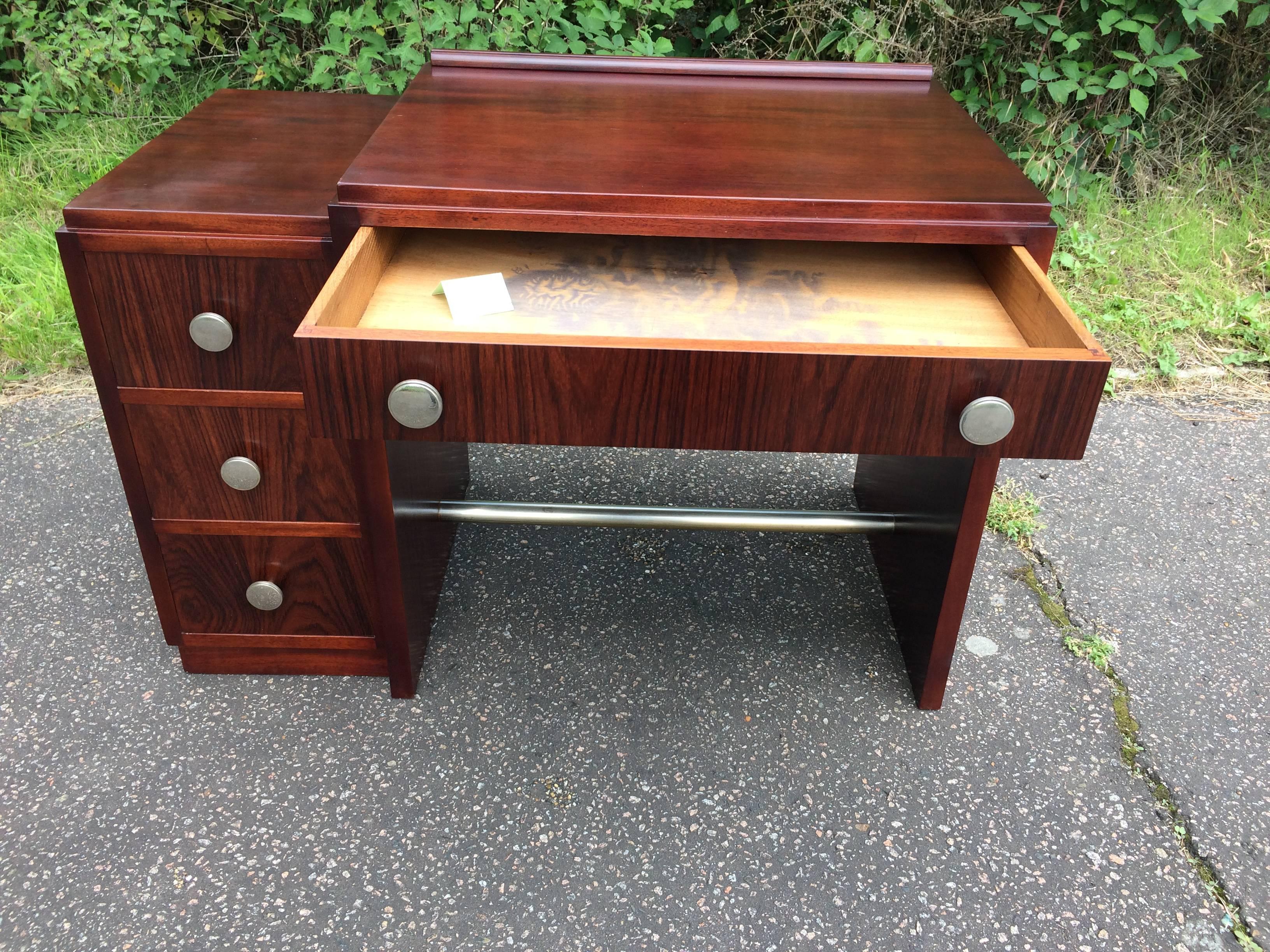 French Art Deco Rosewood Desk For Sale 1