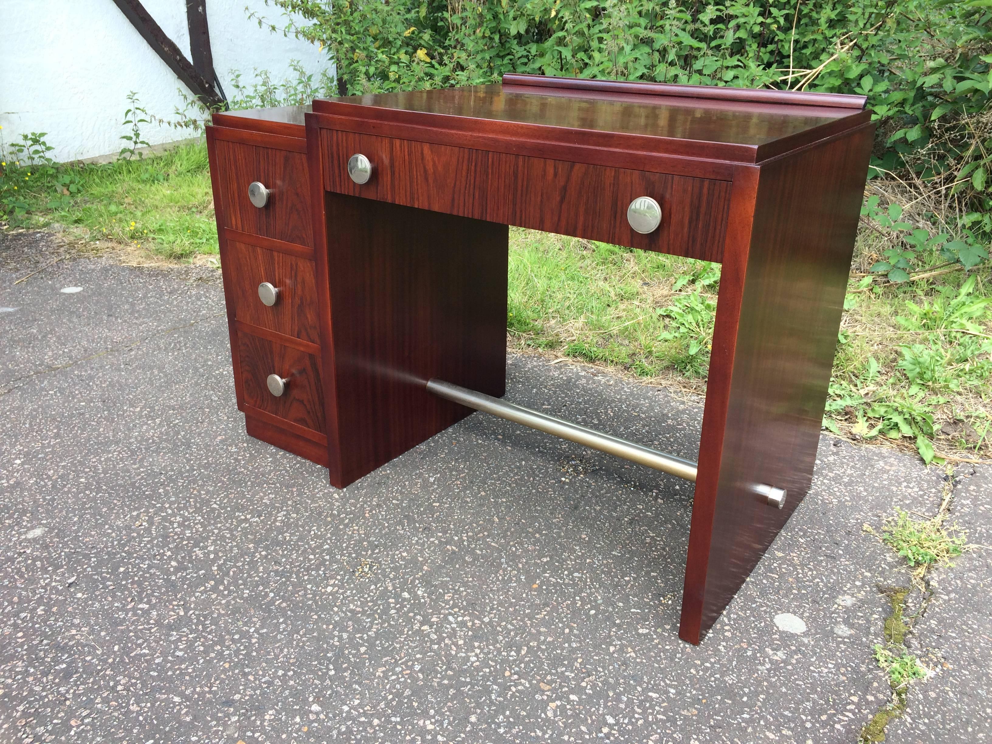 French Art Deco Rosewood Desk For Sale 4
