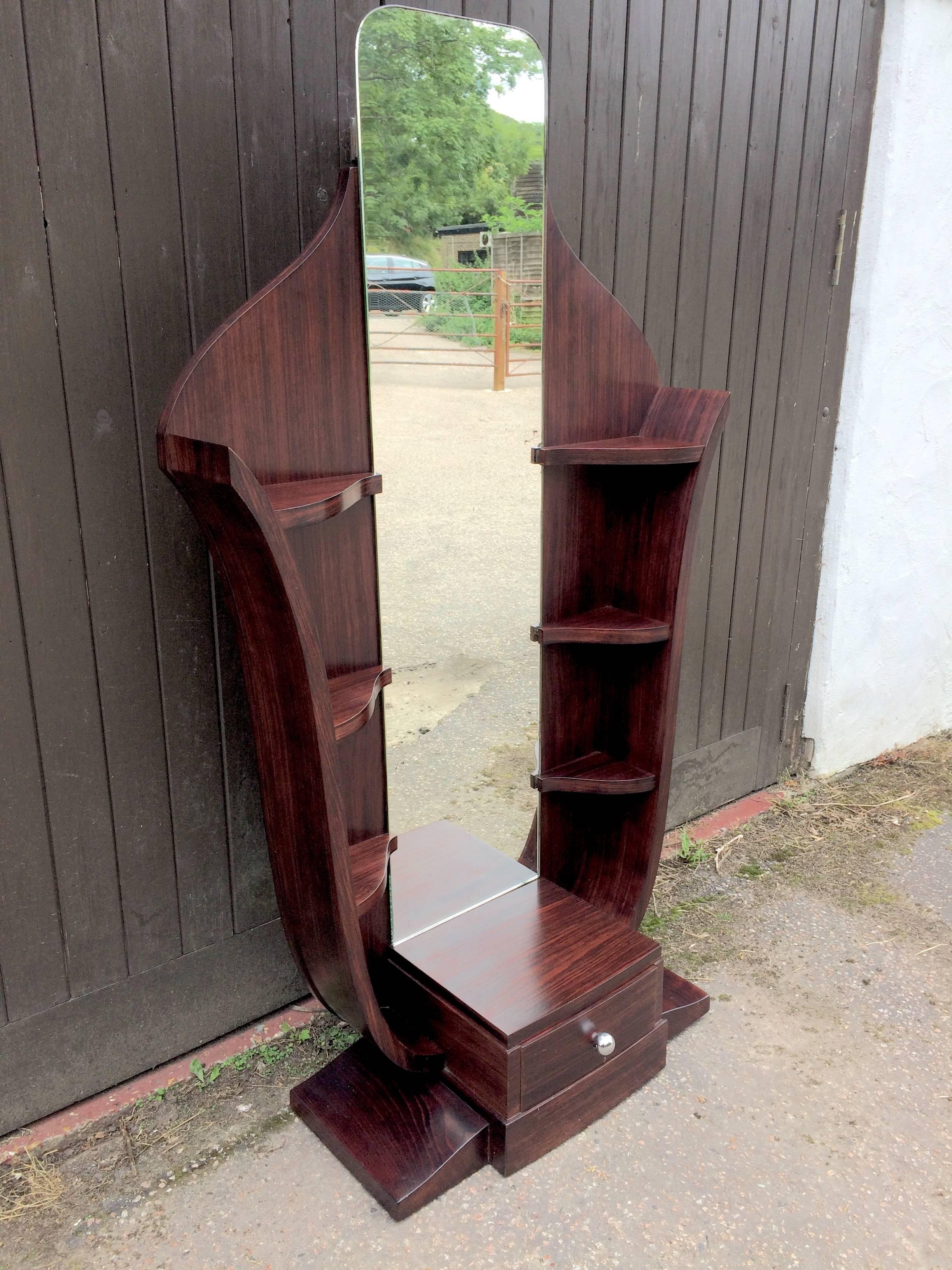 French Art Deco Psyche Mirror Stand For Sale 2
