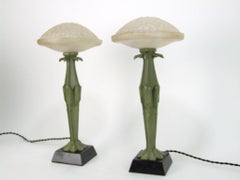 Pair of Art Deco Table Lamps by Le Verrier