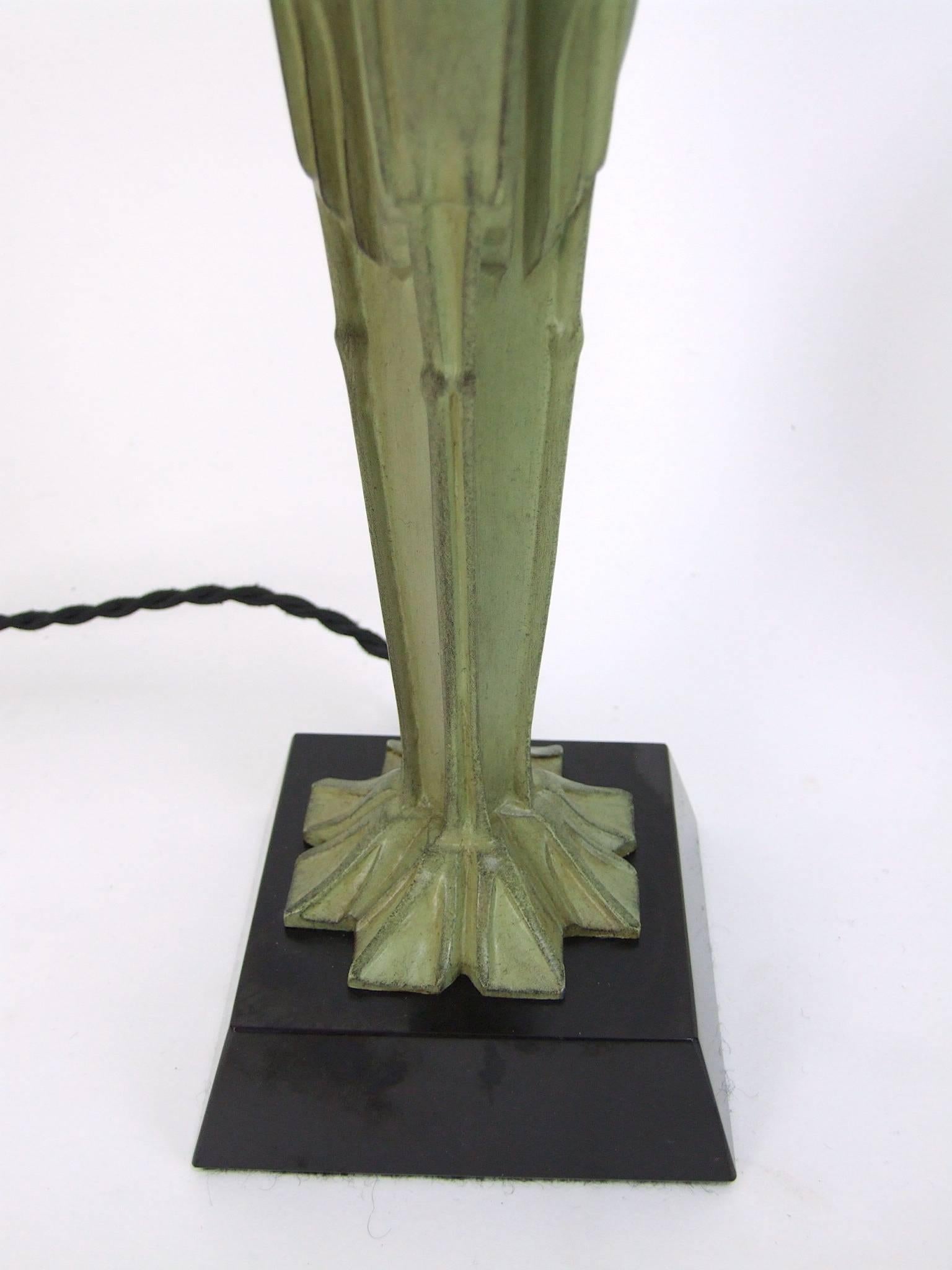 Mid-20th Century Pair of Art Deco Table Lamps by Le Verrier For Sale