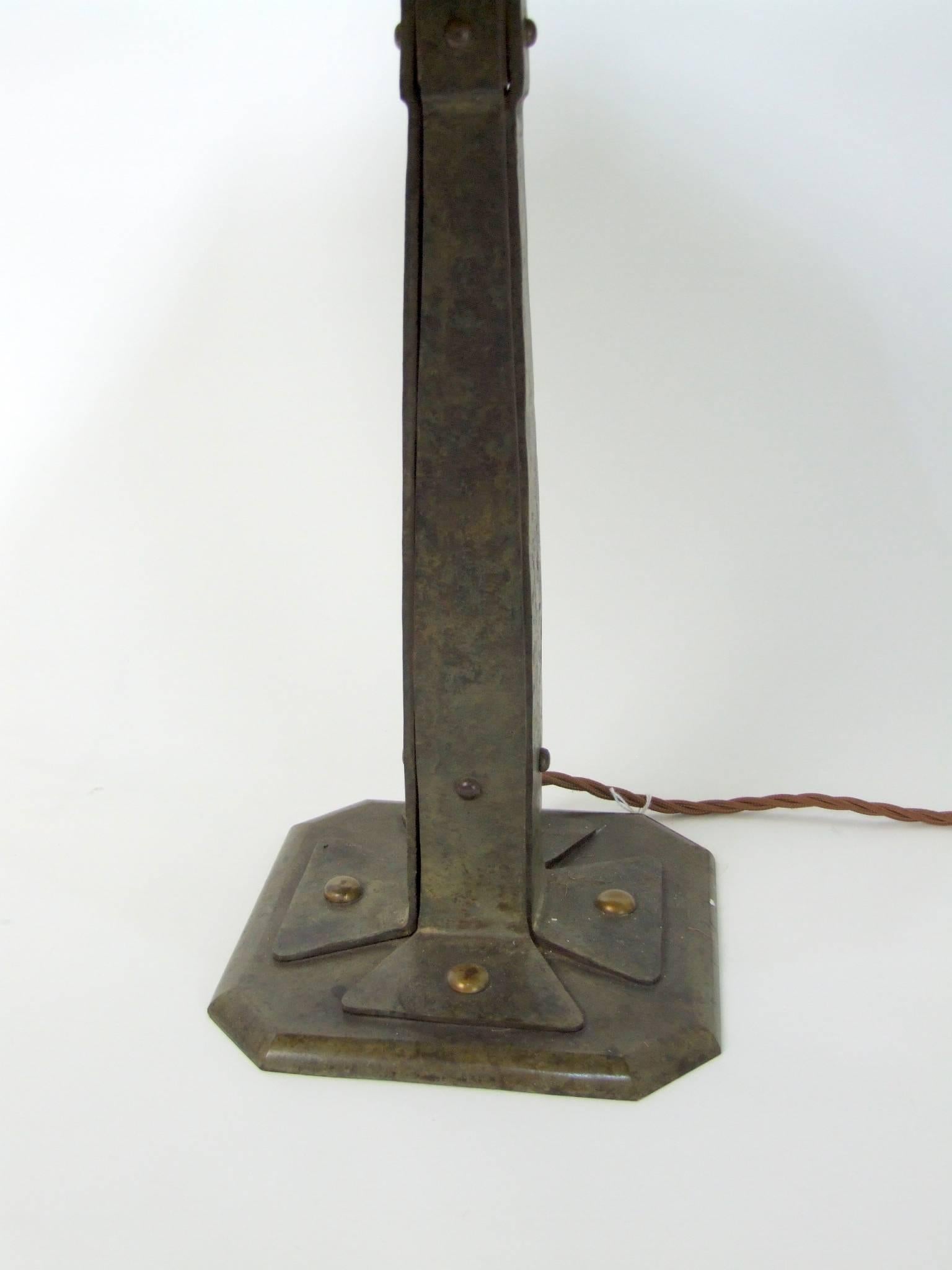 Patinated American Desk Lamp For Sale