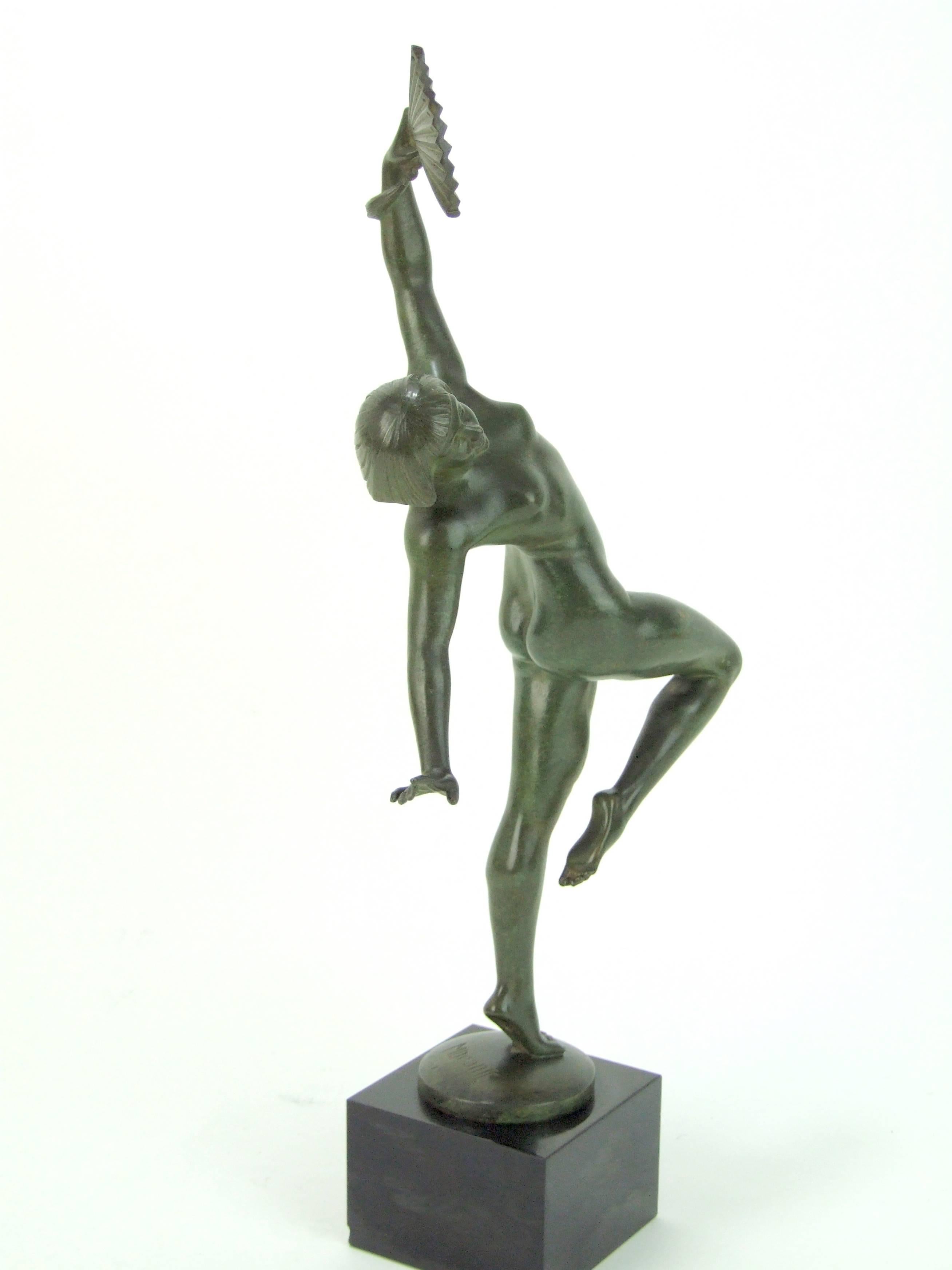 Early 20th Century Art Deco Bronze Dancer by Morante For Sale