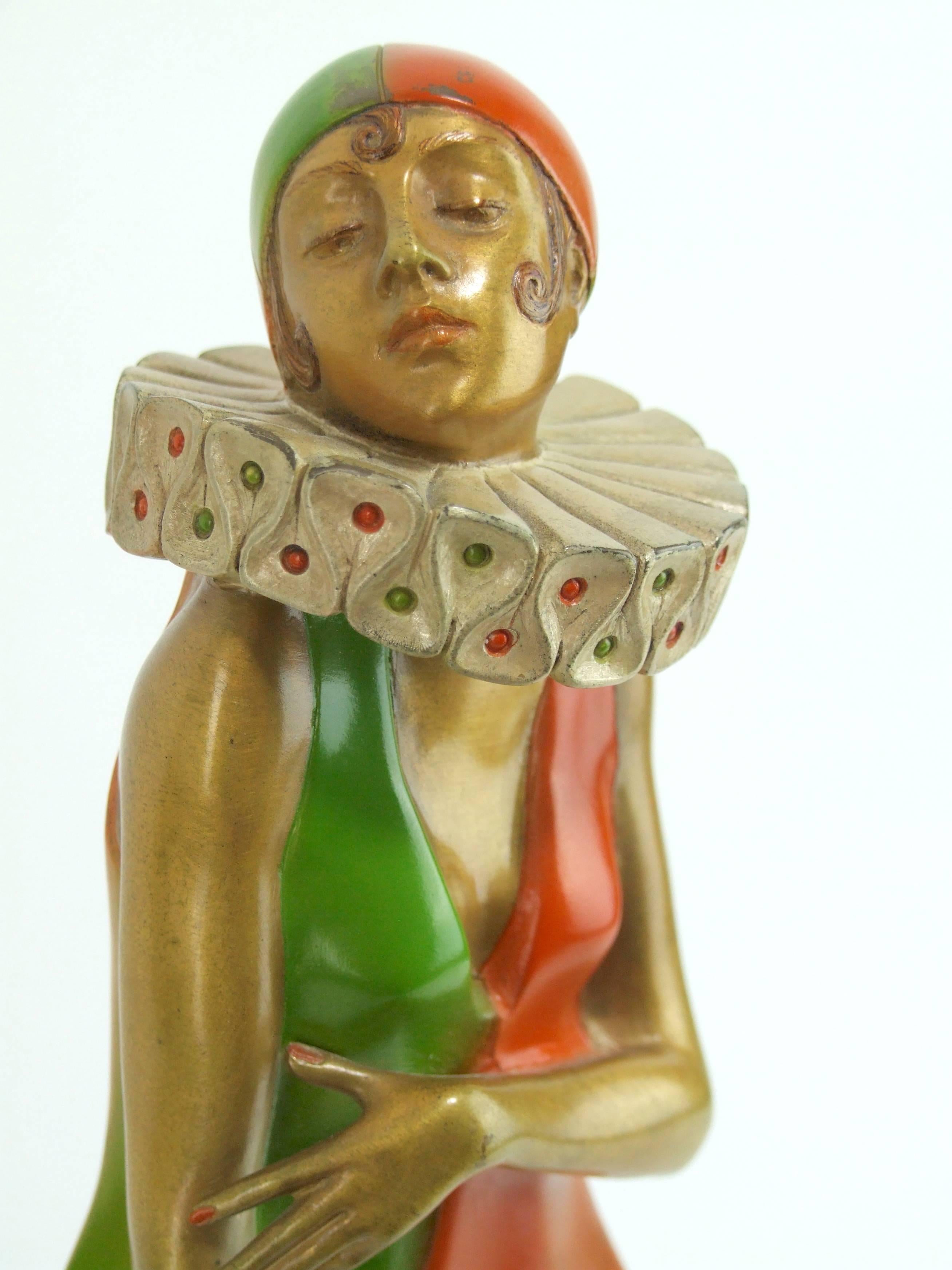 Early 20th Century Harlequin Dancer by Lorenzl 