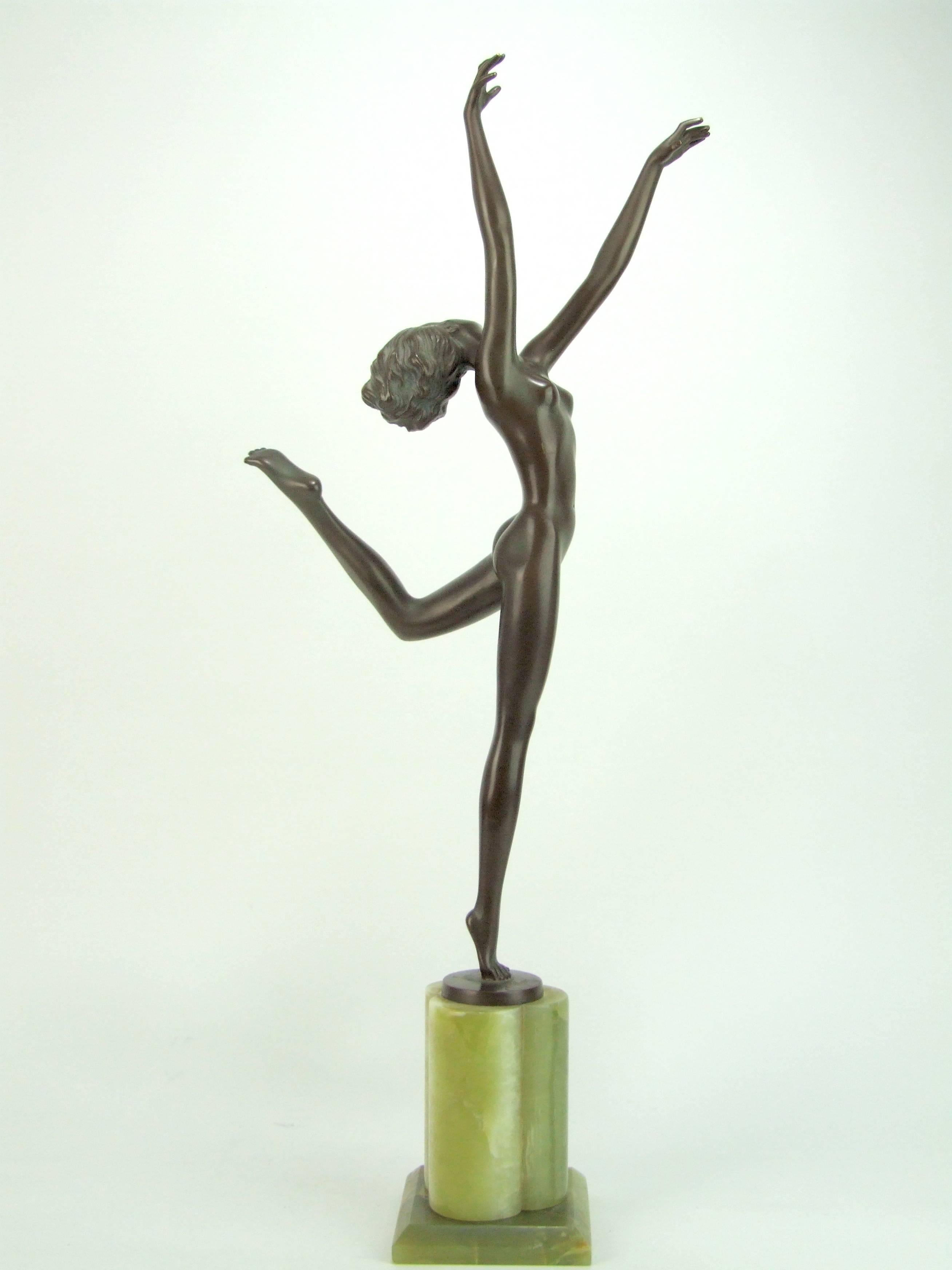 Art Deco Large Nude Dancer by Lorenzl For Sale