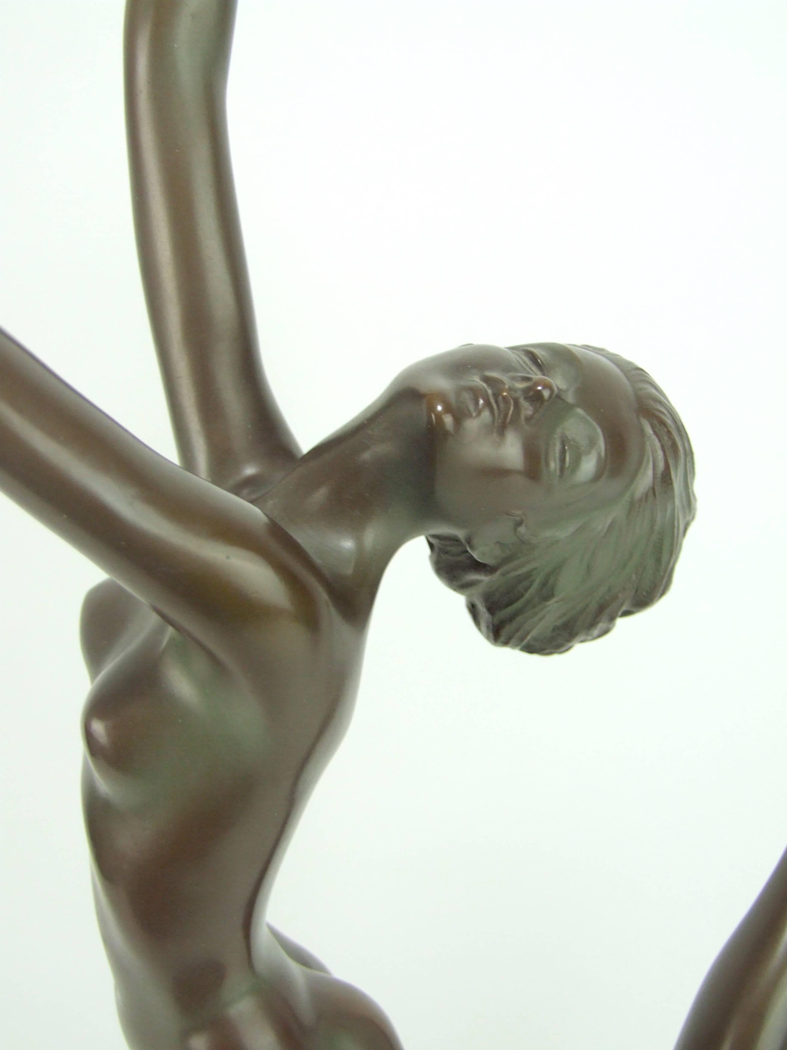 Bronze Large Nude Dancer by Lorenzl For Sale